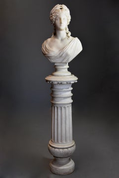 Life-Size Finely Carved Carrara Marble Bust of the Roman Goddess, Ceres