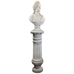 Life-Size Finely Carved Carrara Marble Bust of the Roman Goddess, Ceres