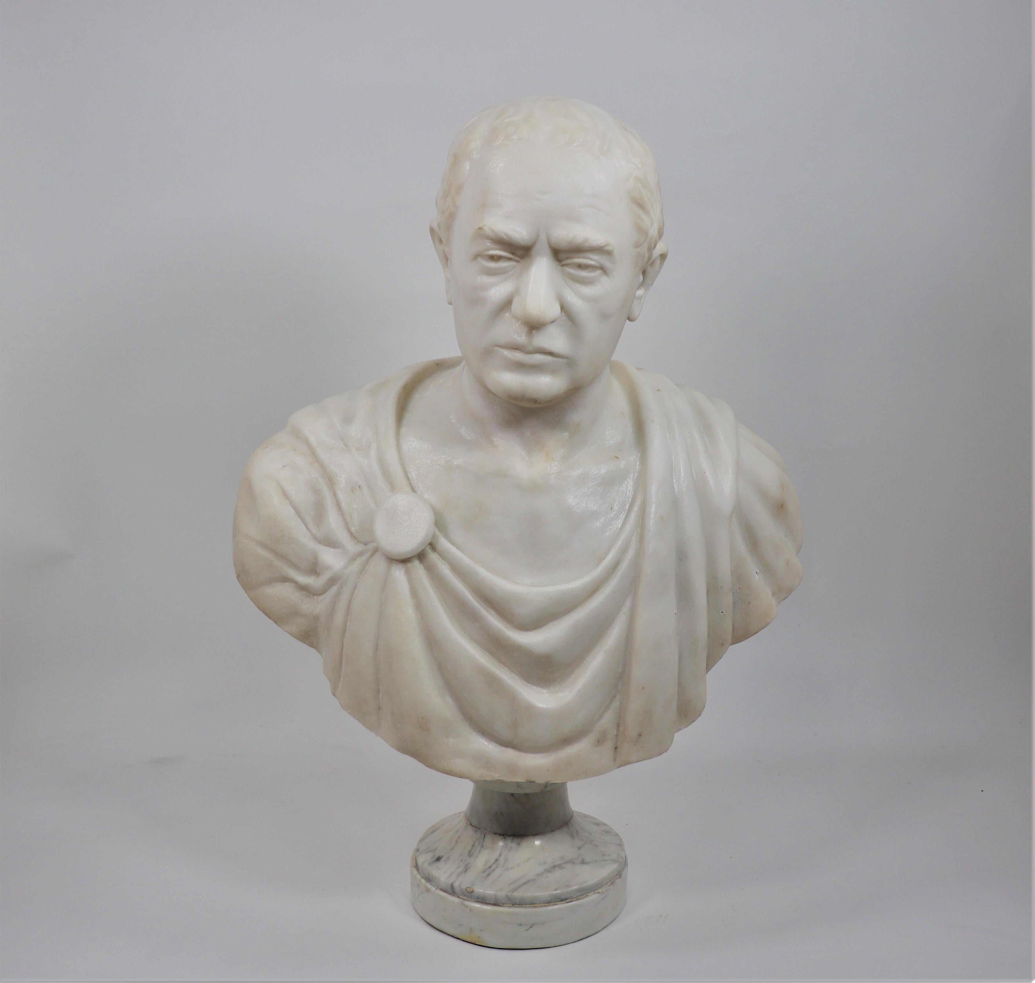 Life Size Gaius Julius Caesar Marble Head Bust with Stand 4
