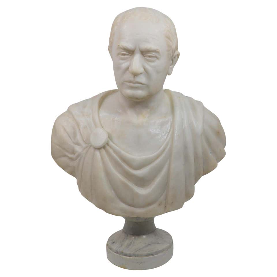 Caesar Stand Large Marble Specimen Bust of Julius Caesar For Sale at 1stDibs