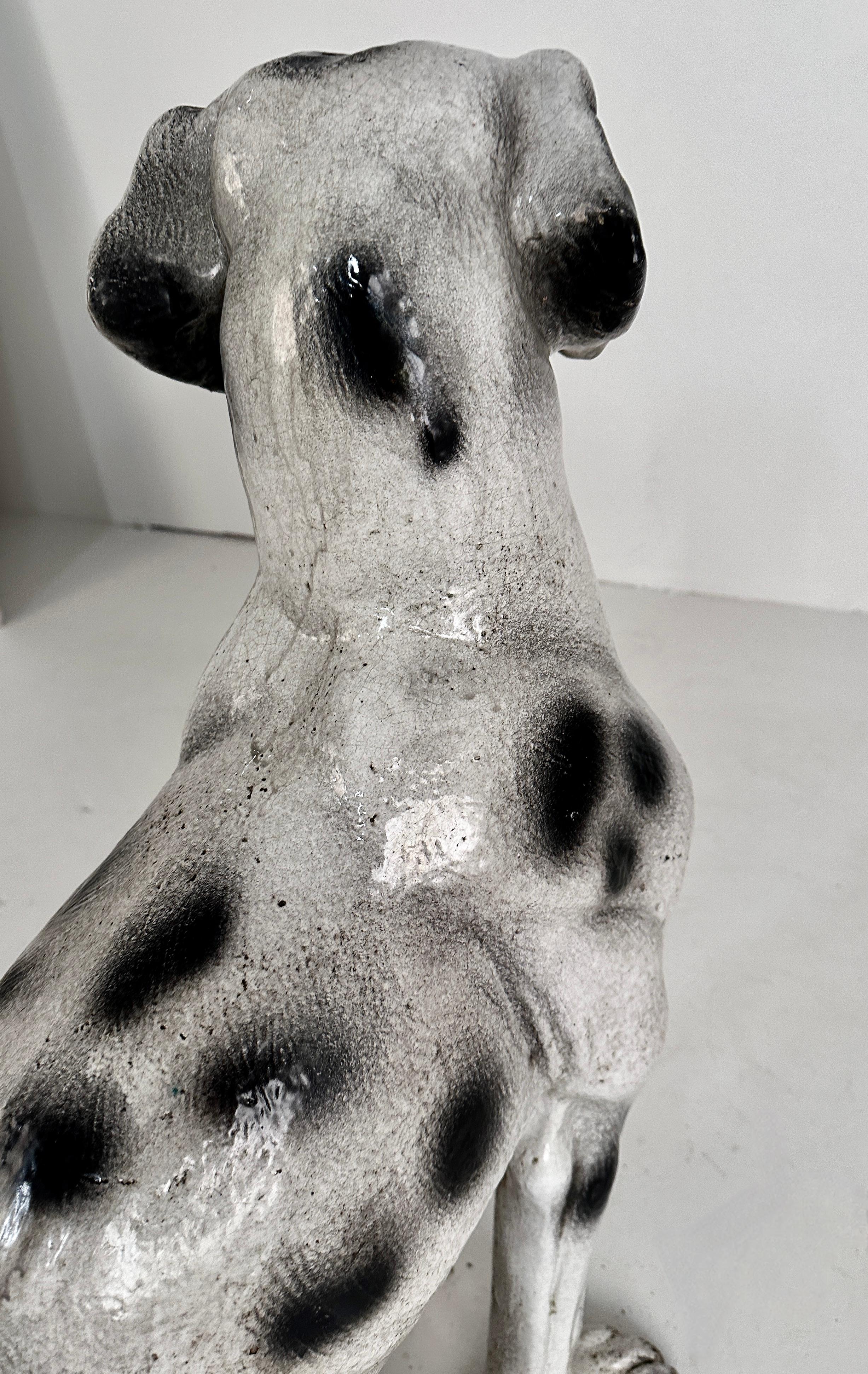Lebensgroßer glasierter Terrakotta-Hund, Italien ca. 1960er Jahre (20. Jahrhundert) im Angebot