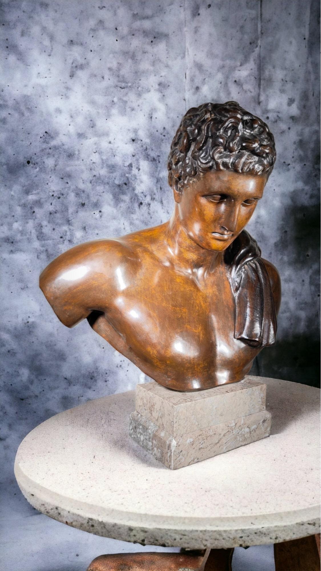 Life-size Greco-Roman bronze bust, 19th century For Sale 1