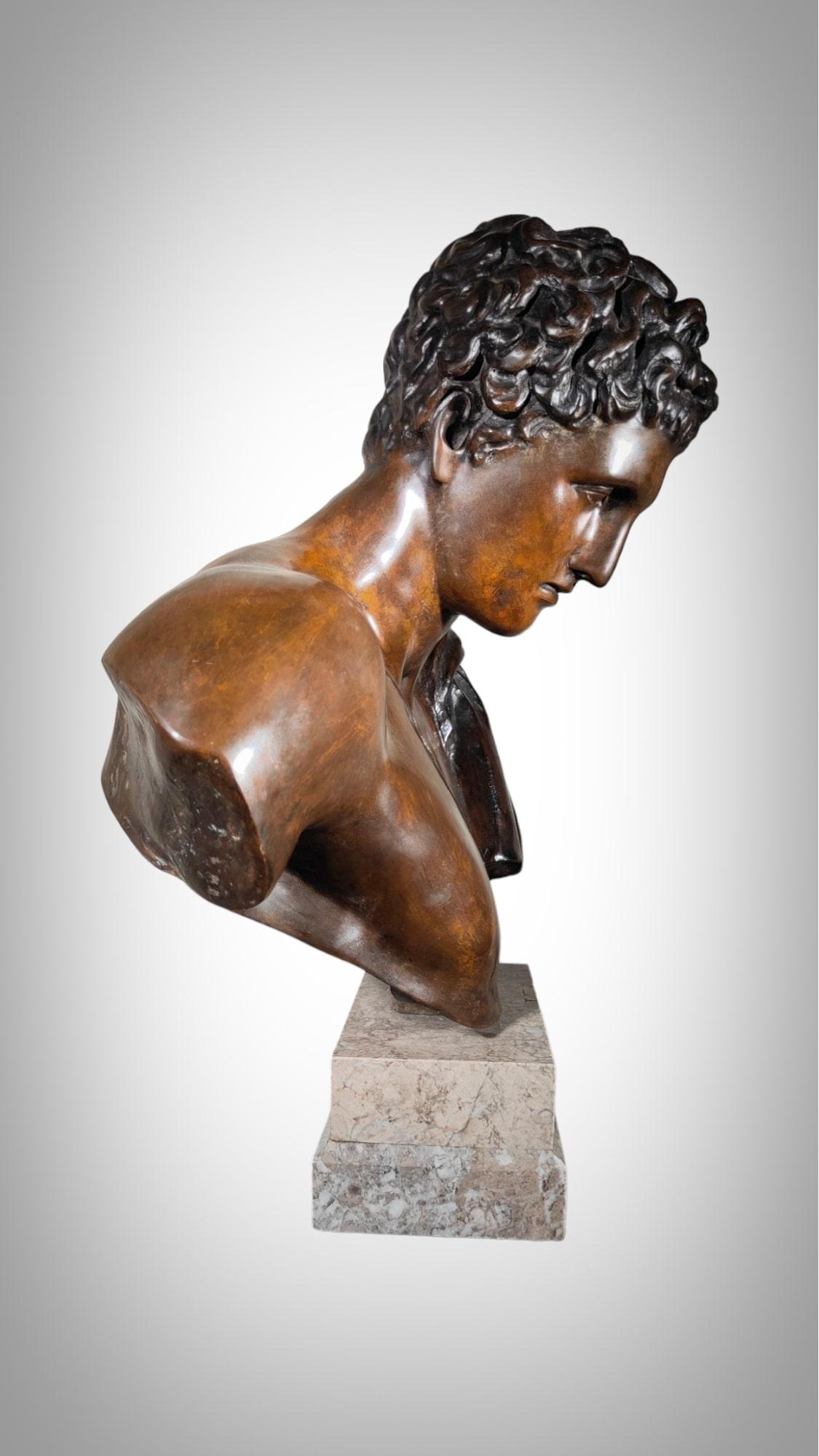 Life-size Greco-Roman bronze bust, 19th century For Sale 2