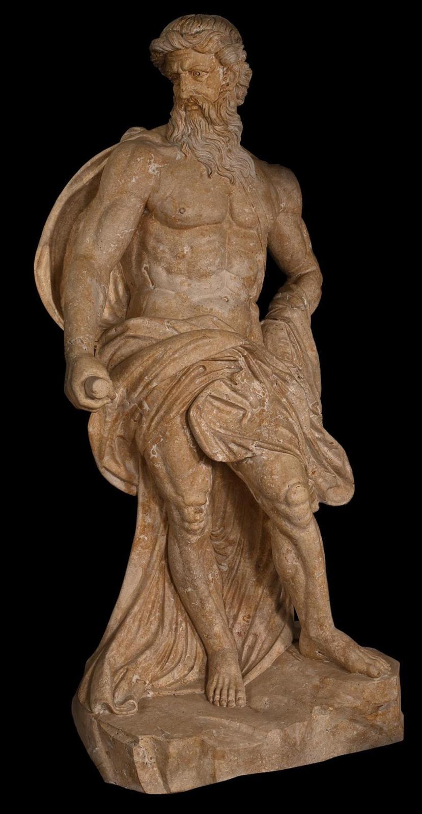 Magnifica scultura a grandezza naturale ispirata alla mitologia greca, finemente scolpita in marmo travertino. Un'opera impressionante che mostra la bellezza classica e le proporzioni dell'arte greca antica.

Origine: Italia

Materiale: Marmo