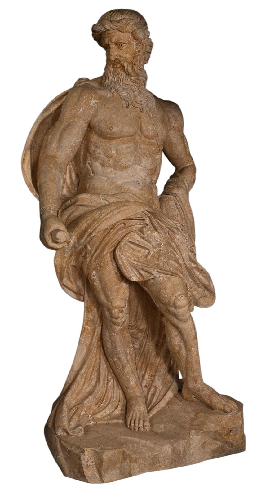 Marmo Scultura mitologica greca a grandezza naturale in marmo travertino - Italia in vendita