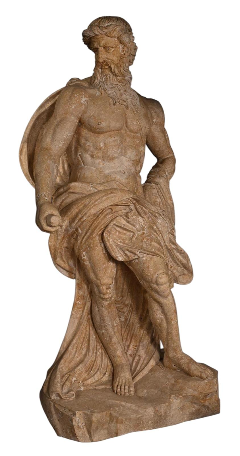 Scultura mitologica greca a grandezza naturale in marmo travertino - Italia in vendita 2