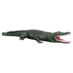 Life Size Hand Painted Long Fiberglass Crocodile