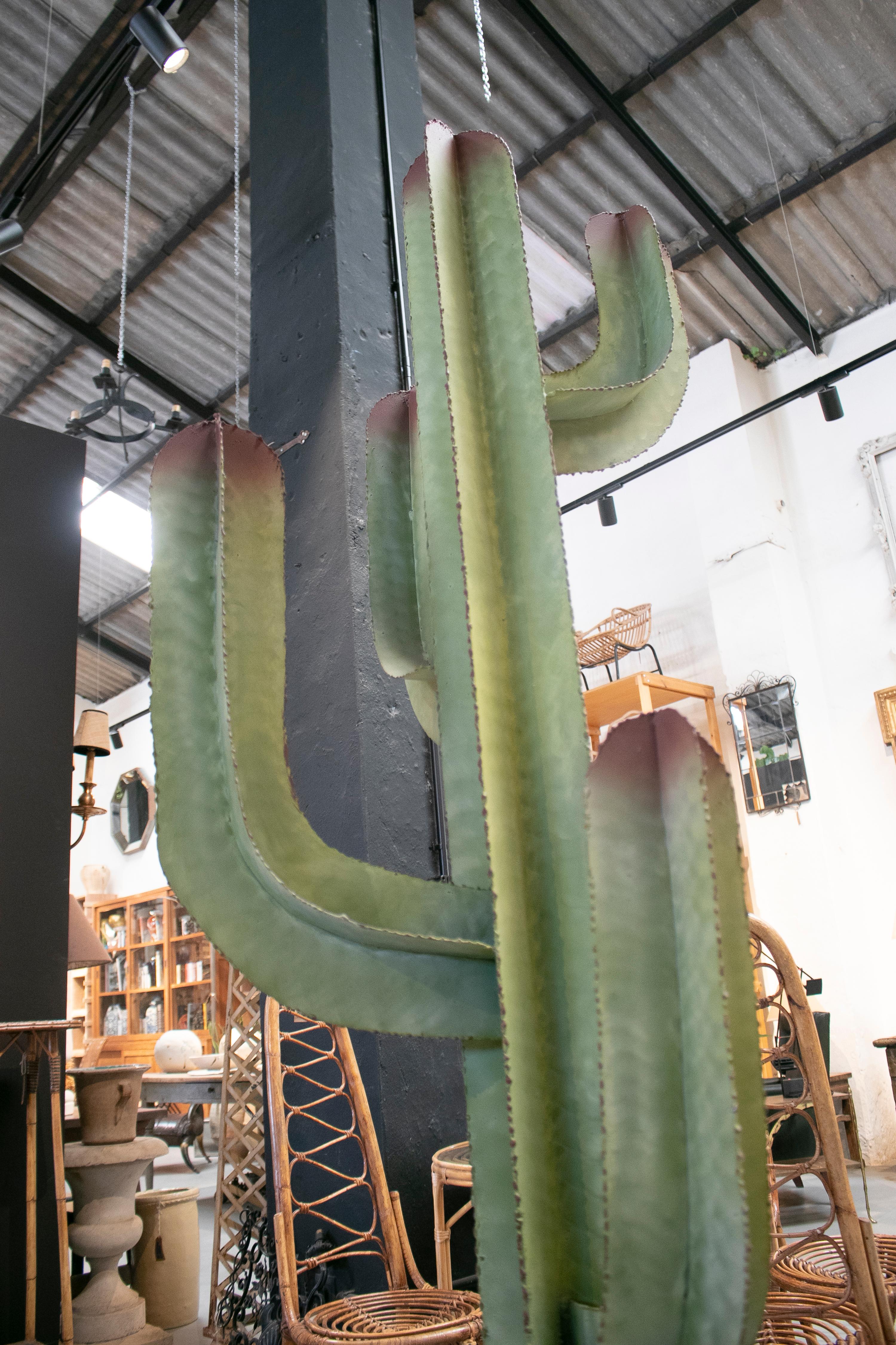 Life-Size Hand Painted Iron Cactus 2
