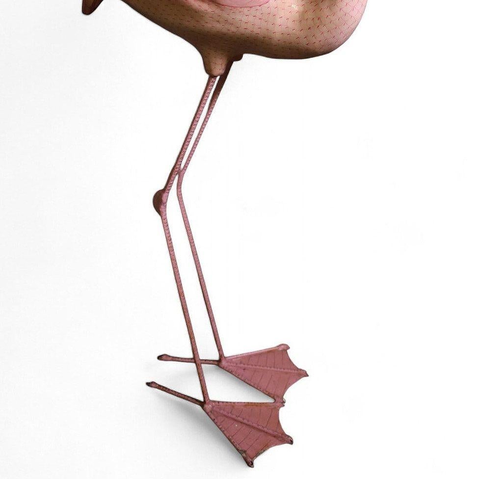 Life-Size Handmade Paper Mache Pink Flamingo Sculpture Signed Sergio Bustamante For Sale 1