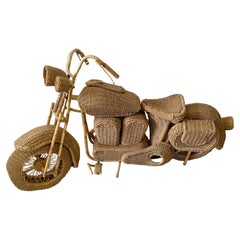 Life Size Harley Davidson Rattan Model of a Motorcycle, Attributed to Tom Dixon