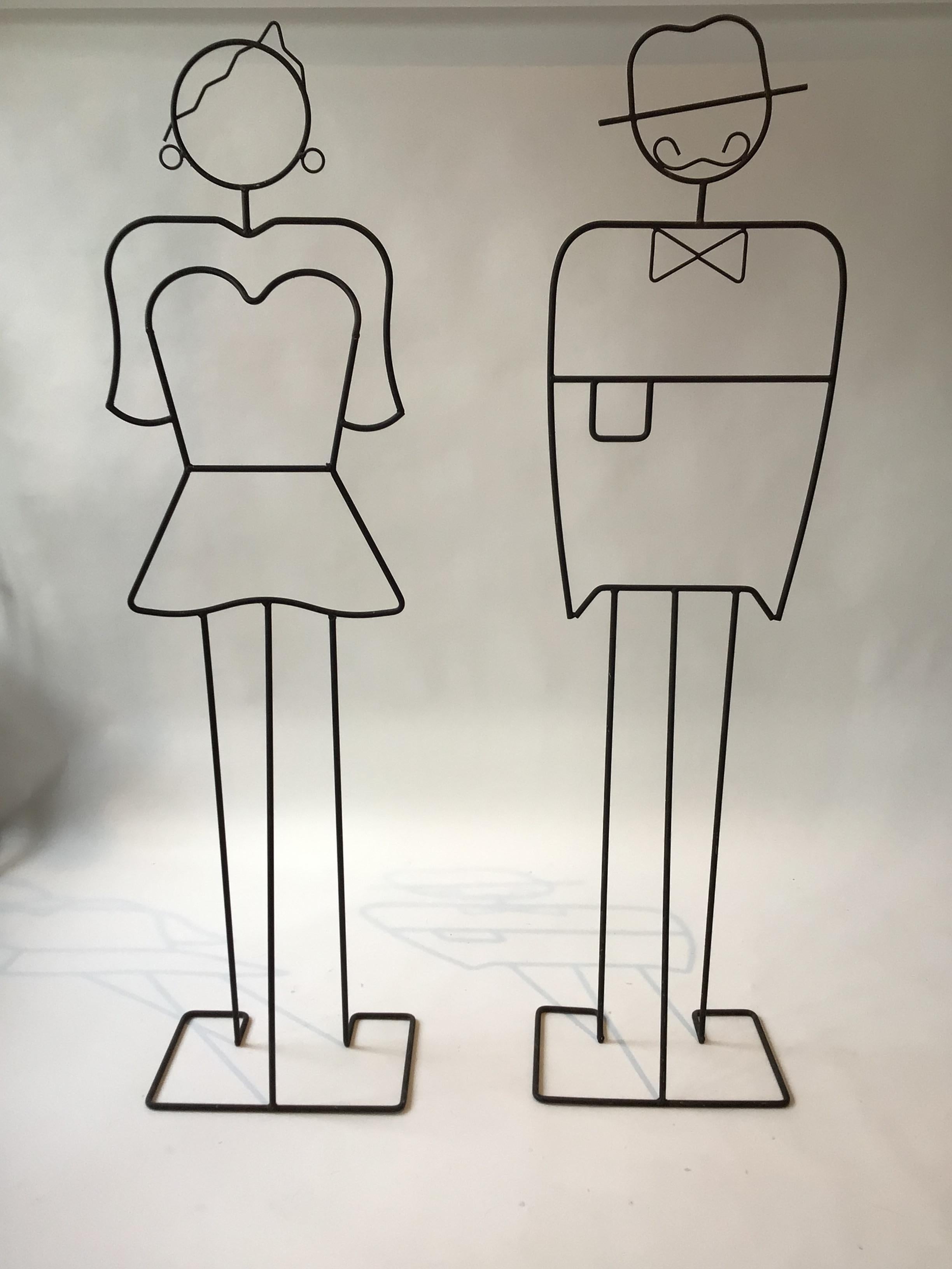 Life Size Iron Sculpture of Man and Woman 1