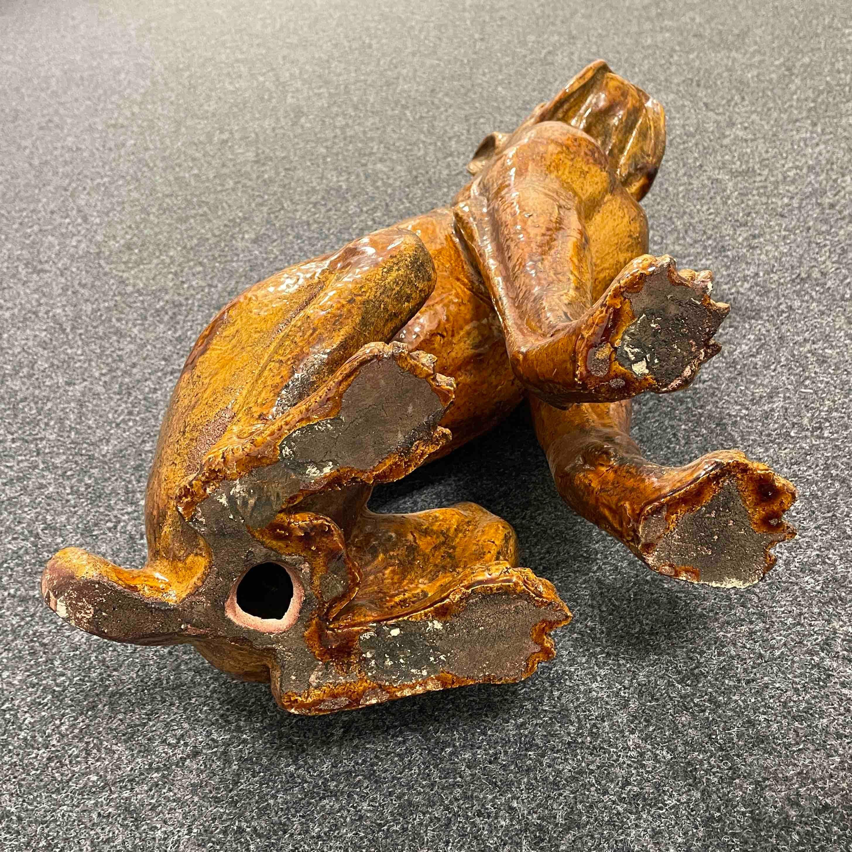 Majolica ‎Life-Size Italian Boxer Dog Terracotta Ceramic Statue Figurine Vintage, 1960s For Sale