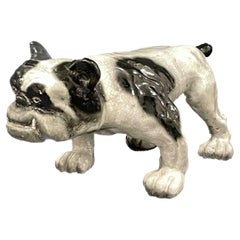 ‎Life-Size Italian Bulldog Majolica Pug Dog Statue Figurine Vintage, 1960s