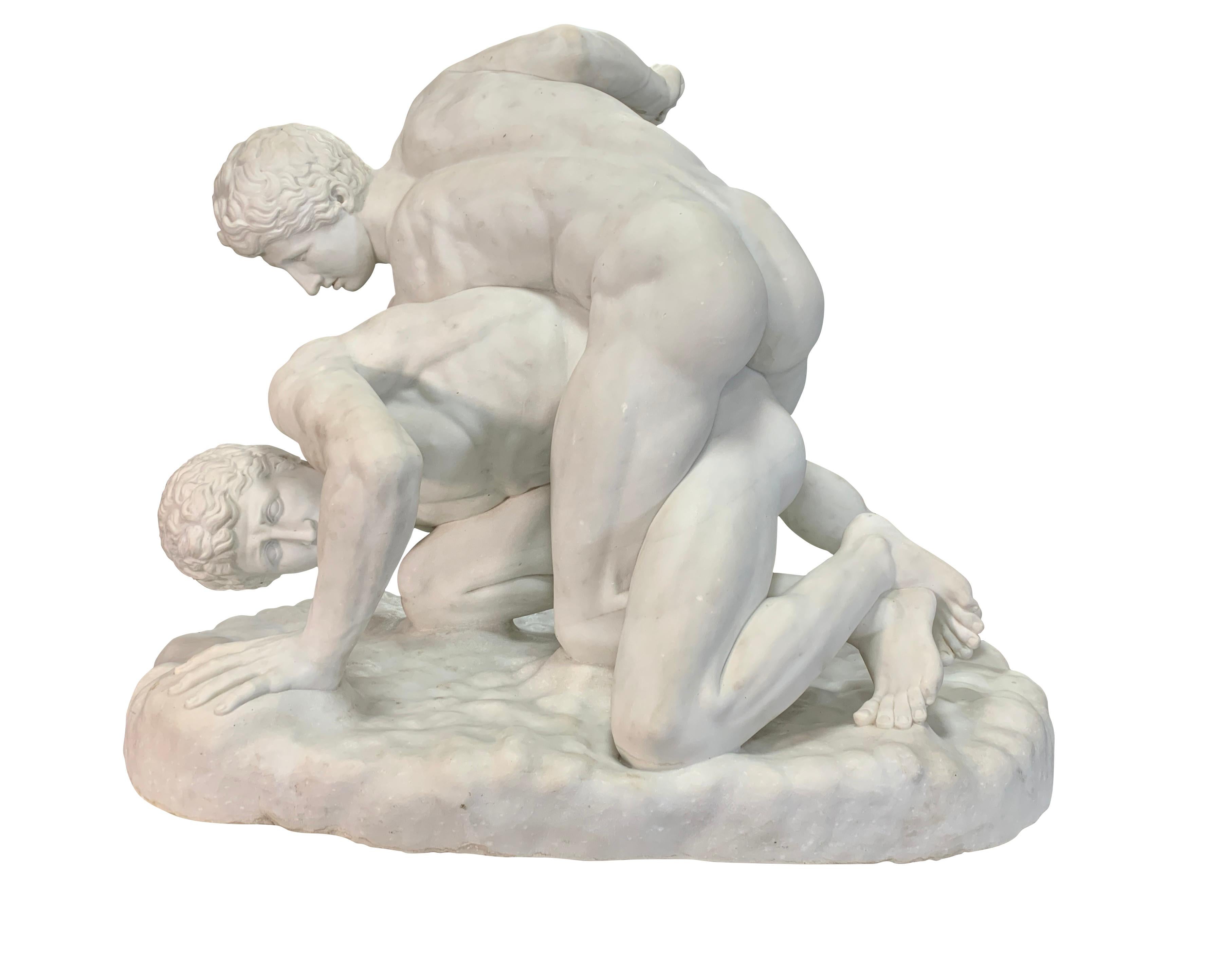 Life Size 19th Century Italian White Marble Sculpture Titled 