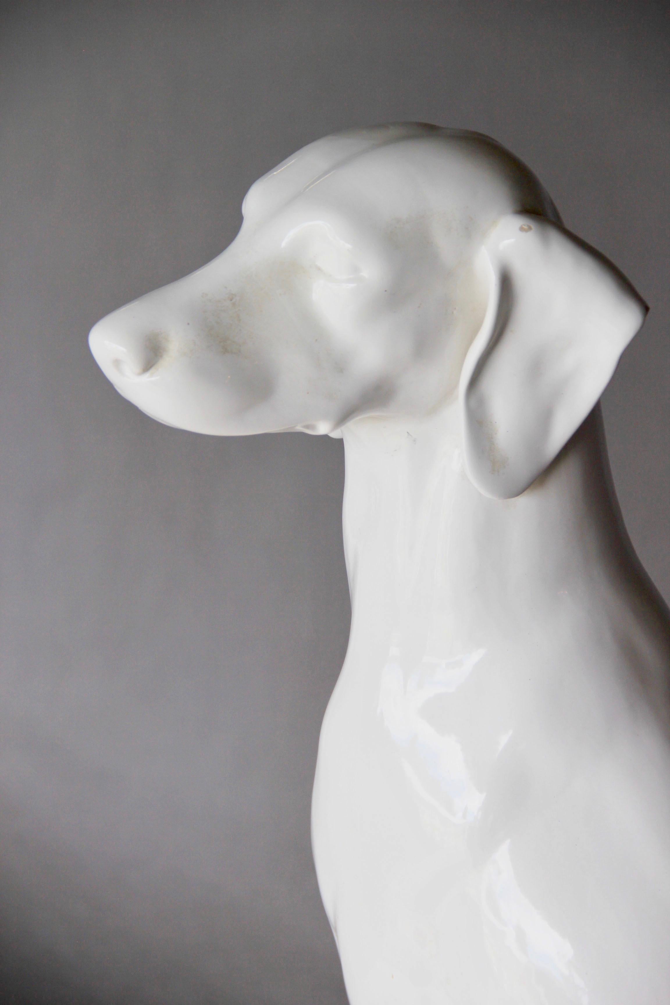 Mid-Century Modern Life Size Italian Ceramic Dog