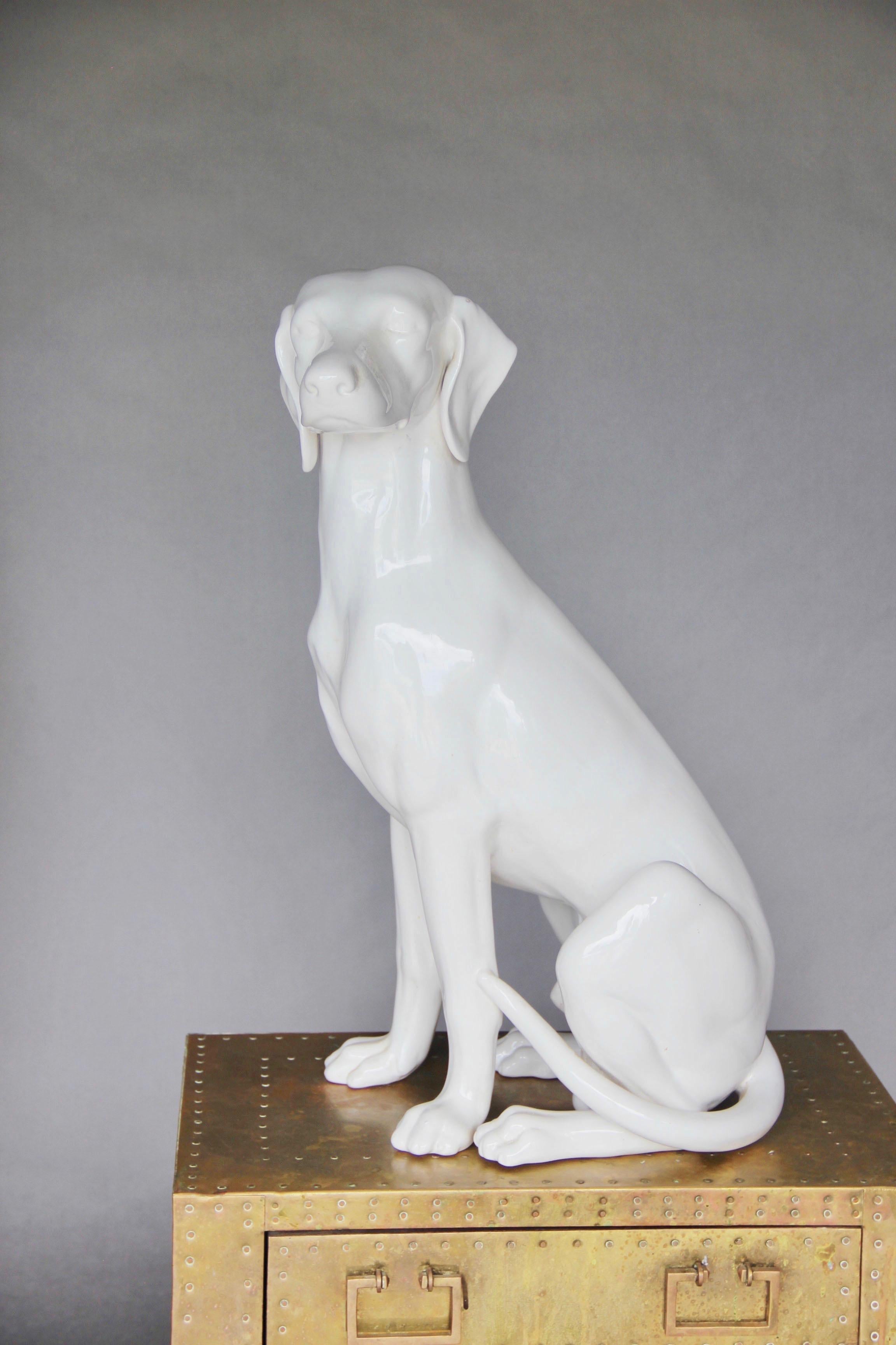 European Life Size Italian Ceramic Dog