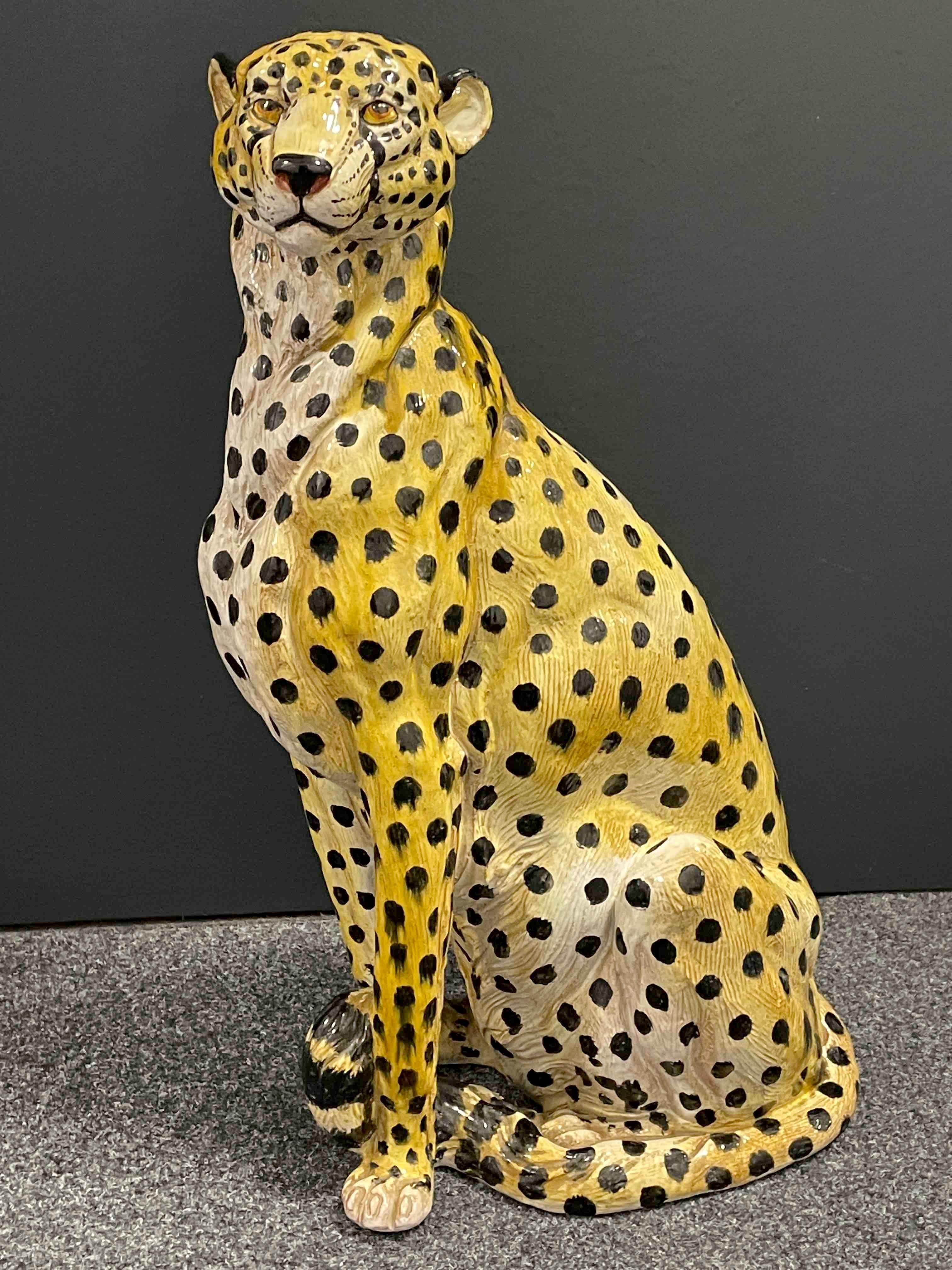 vintage cheetah statue