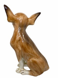 ‎Life-Size Italian Chihuahua Majolica Ceramic Dog Statue Figurine Vintage, 1980s