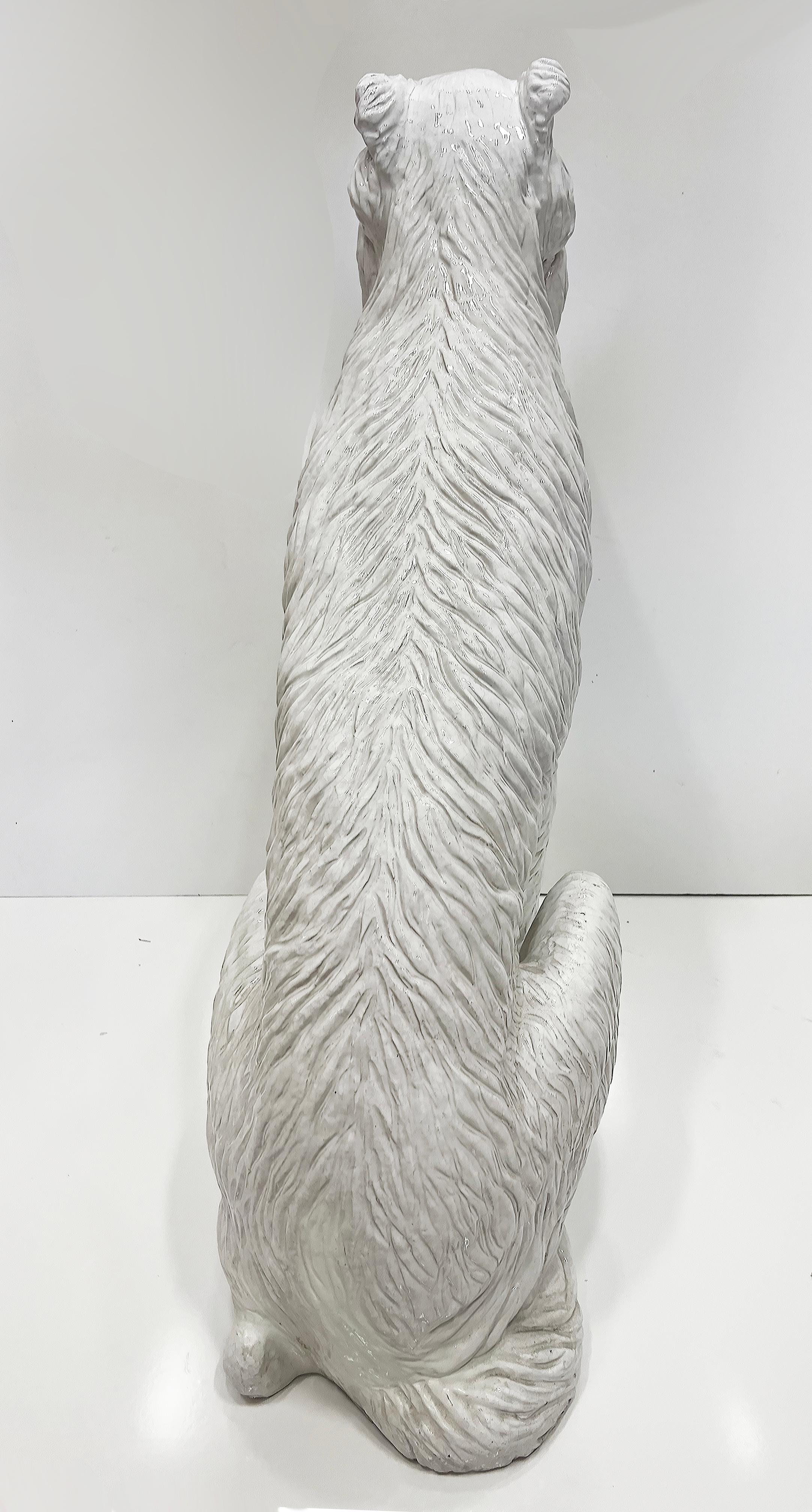 Lobo ruso Borzoi de terracota esmaltada italiana a tamaño natural en Bueno estado para la venta en Miami, FL