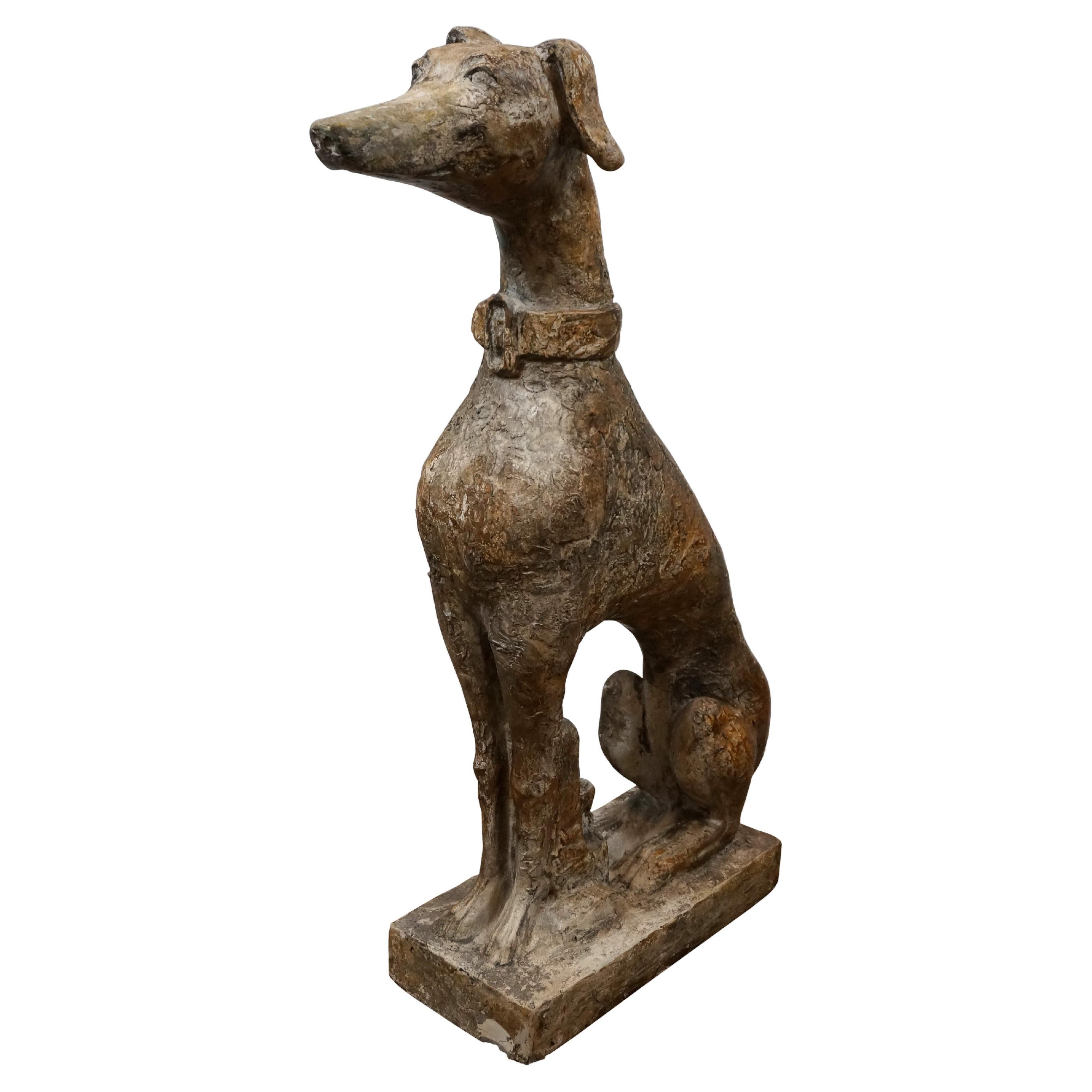 Life Size Italian Greyhound Whippet Dog Composition Statue Sculpture 32"