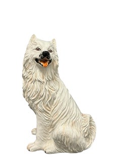 ‎Life-Size Italian seated Dog Majolica Ceramic Statue Figurine Vintage, 1980s