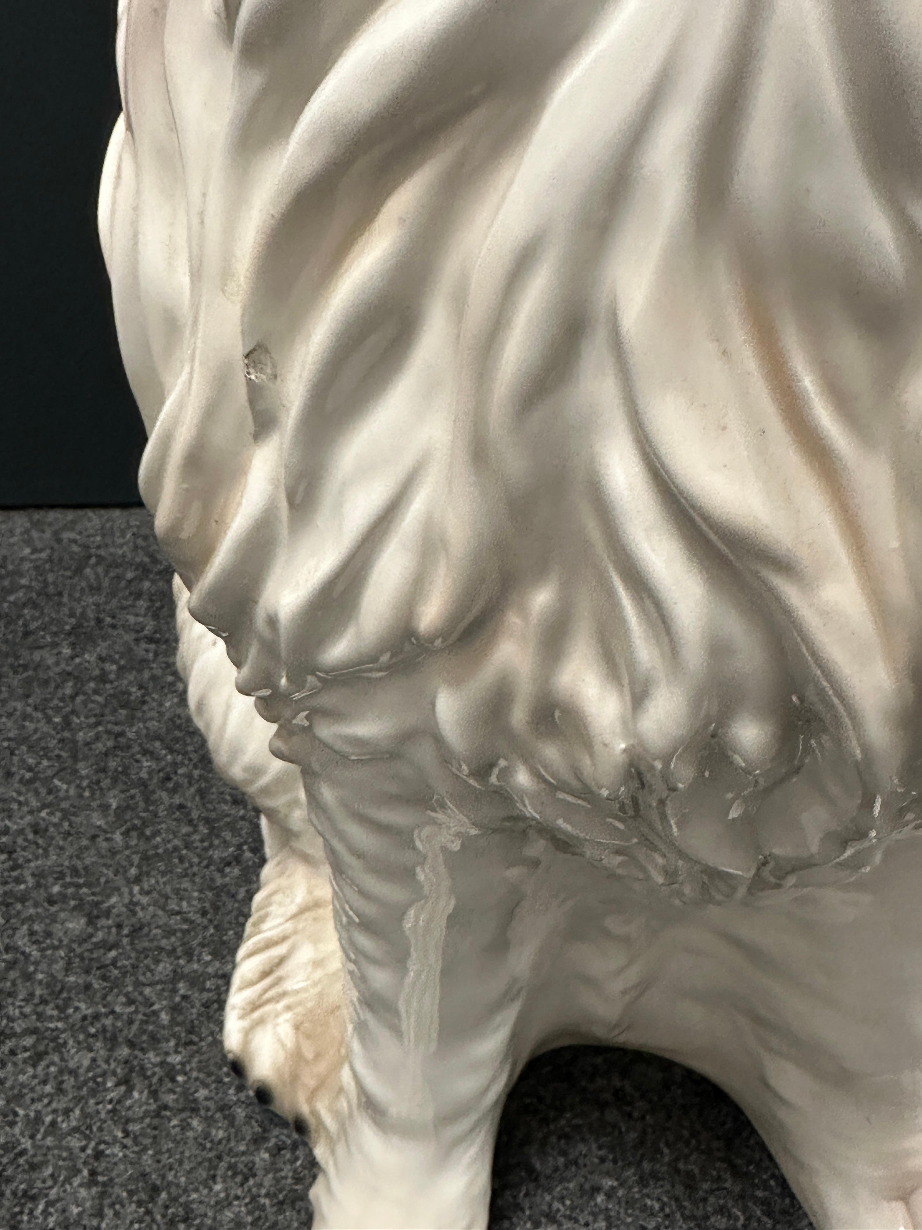 Italienische sitzende Majolika-Keramik-Statue-Figur eines Hundes in Lebensgröße, Vintage, 1980er Jahre im Angebot 14