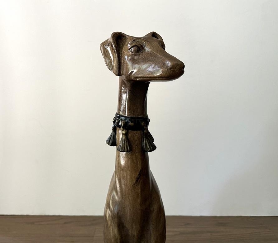 Whippet italiano sentado a tamaño natural, años 60 Pintado en venta