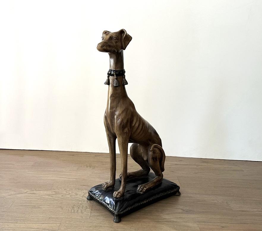 Whippet italiano sentado a tamaño natural, años 60 mediados del siglo XX en venta