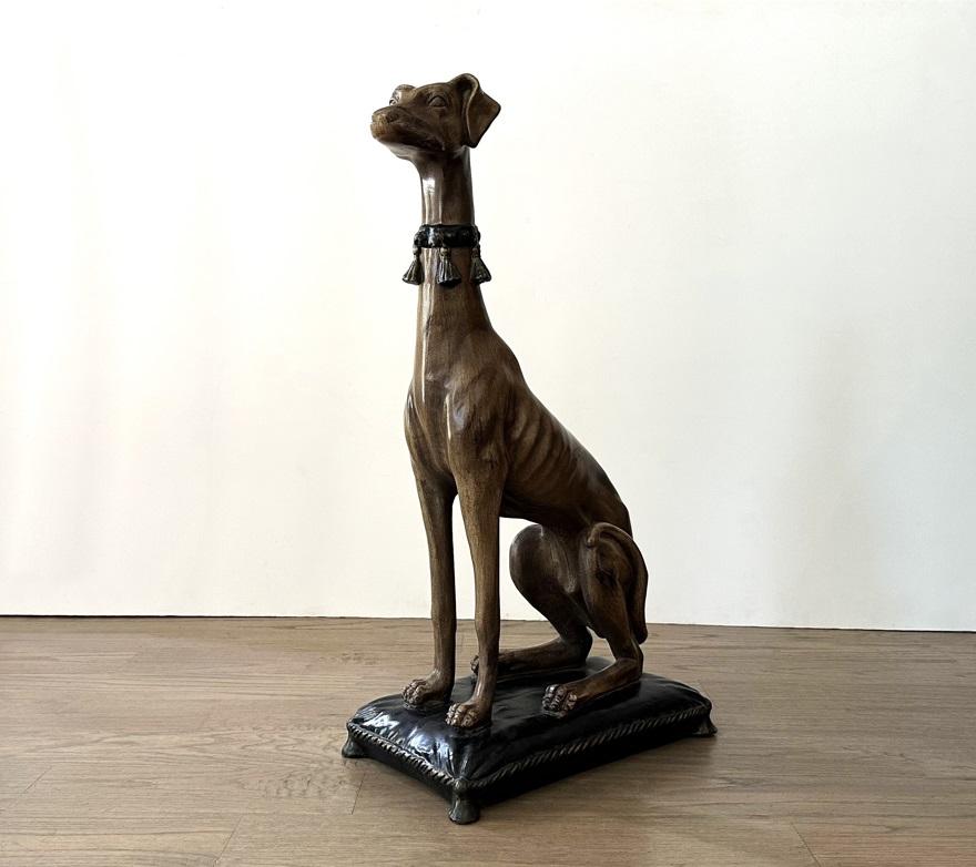 Whippet italiano sentado a tamaño natural, años 60 Yeso en venta