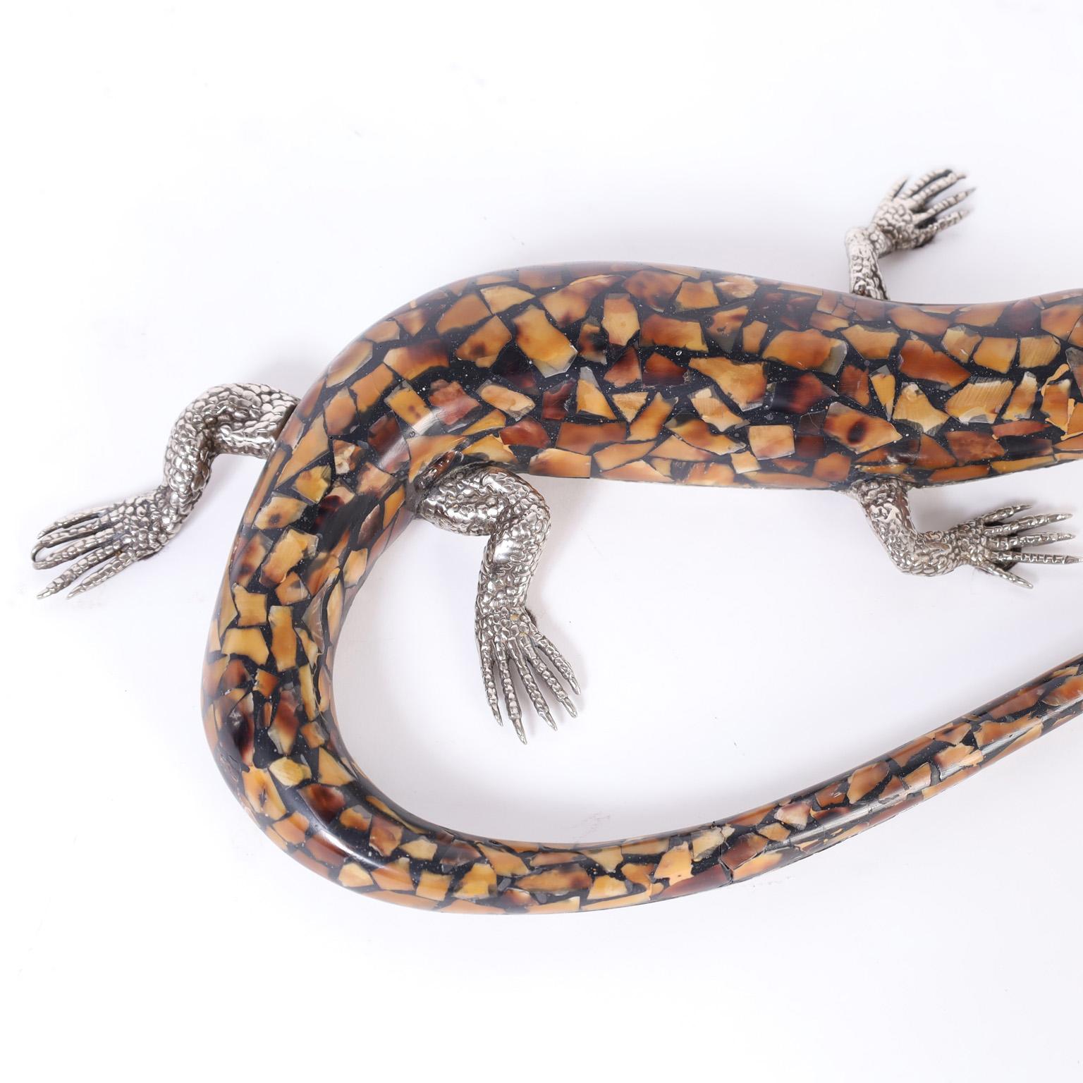20th Century Life Size Lizard Sculpture by Maitland-Smith