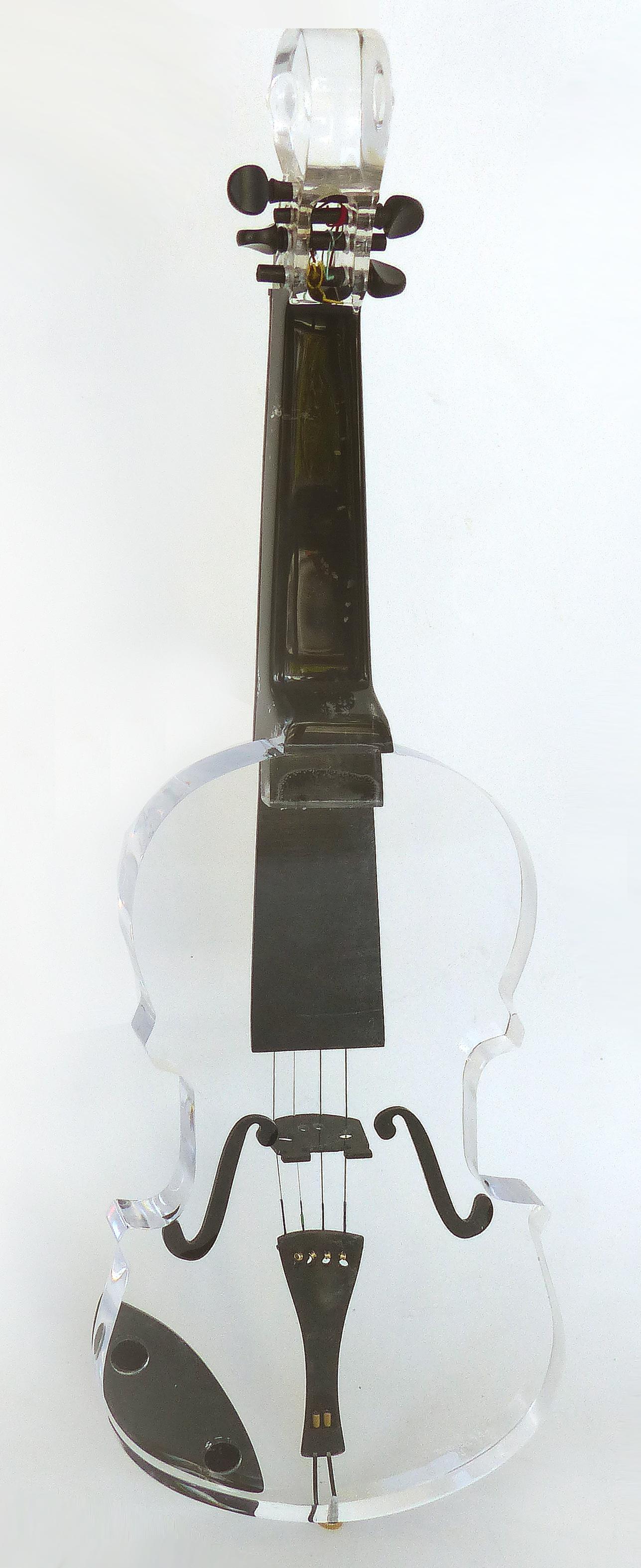 Custom Life-Size Lucite Violin Sculpture on Stand 3