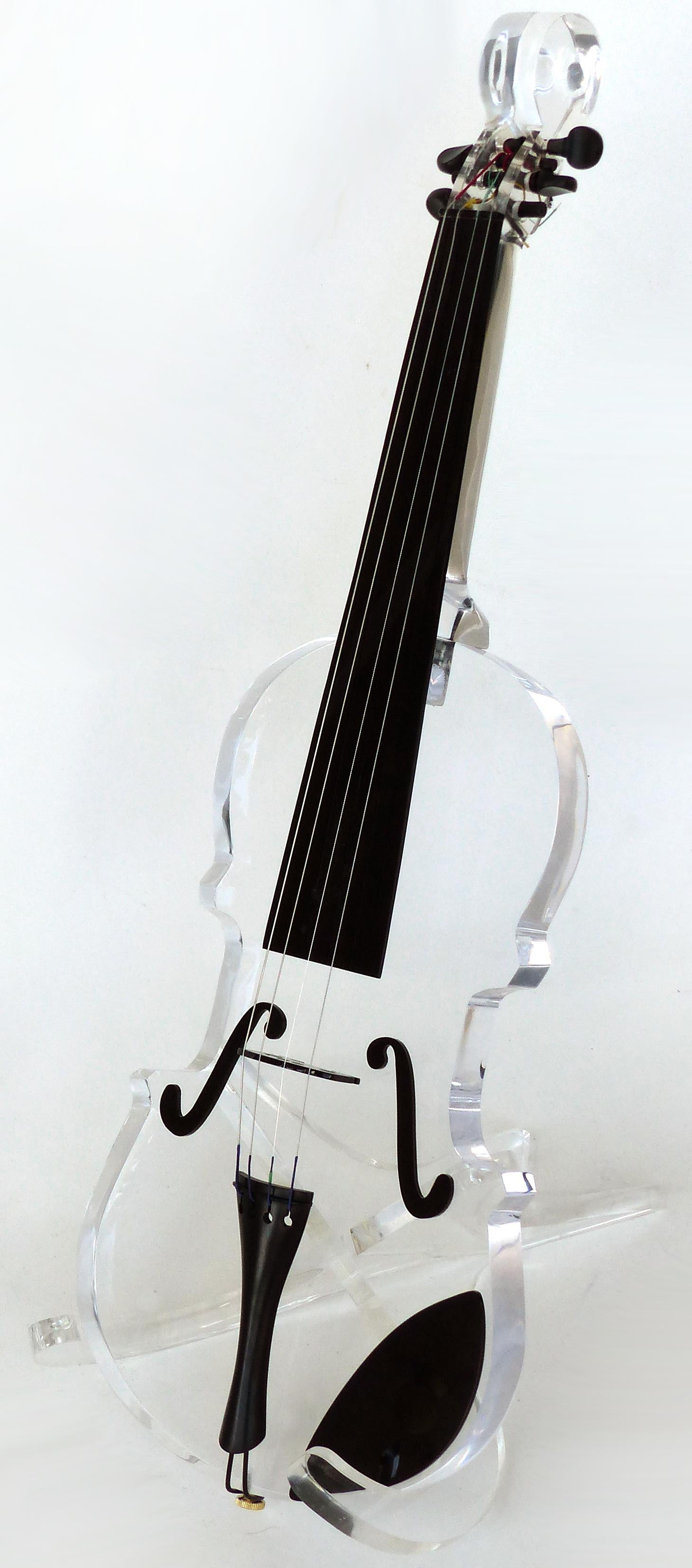 Custom Life-Size Lucite Violin Sculpture on Stand

Offered for sale is a life-size Lucite Violin sculpture presented upon a Lucite stand. The violin is accented by striking black acrylic details. Measurements given below are for the violin on stand;