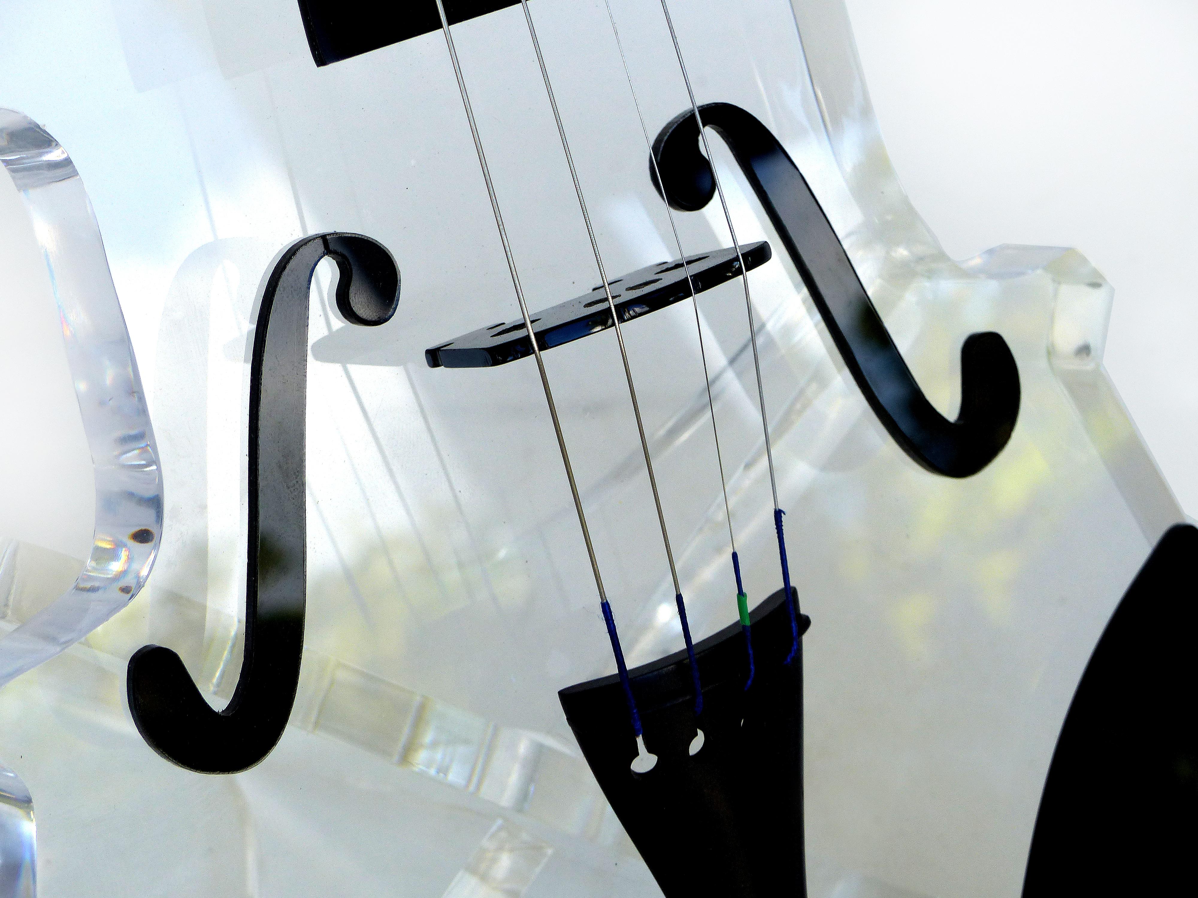 American Custom Life-Size Lucite Violin Sculpture on Stand