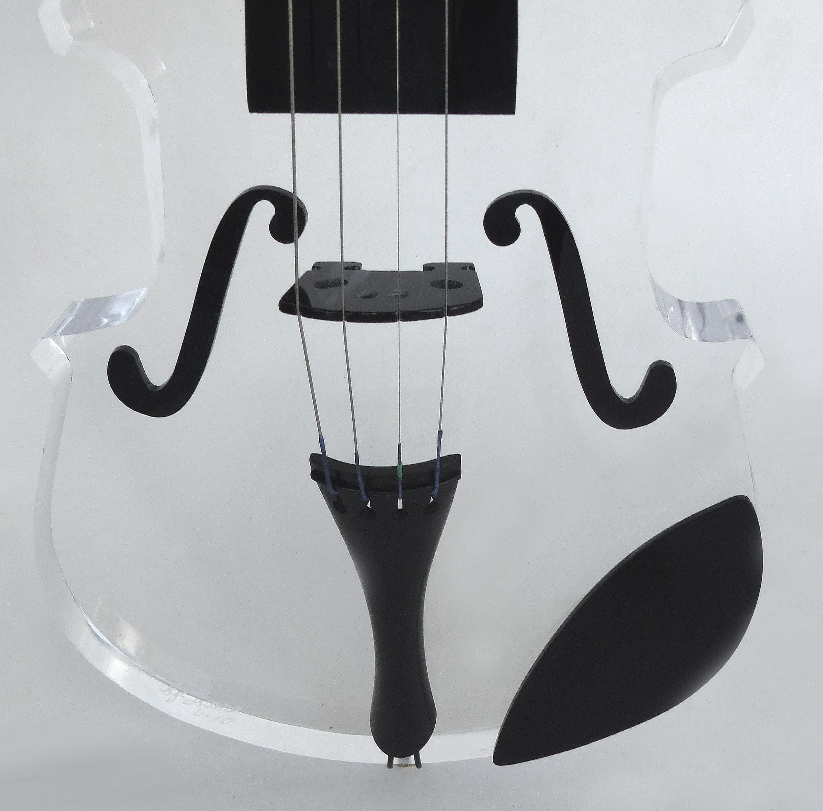 Custom Life-Size Lucite Violin Sculpture on Stand 1