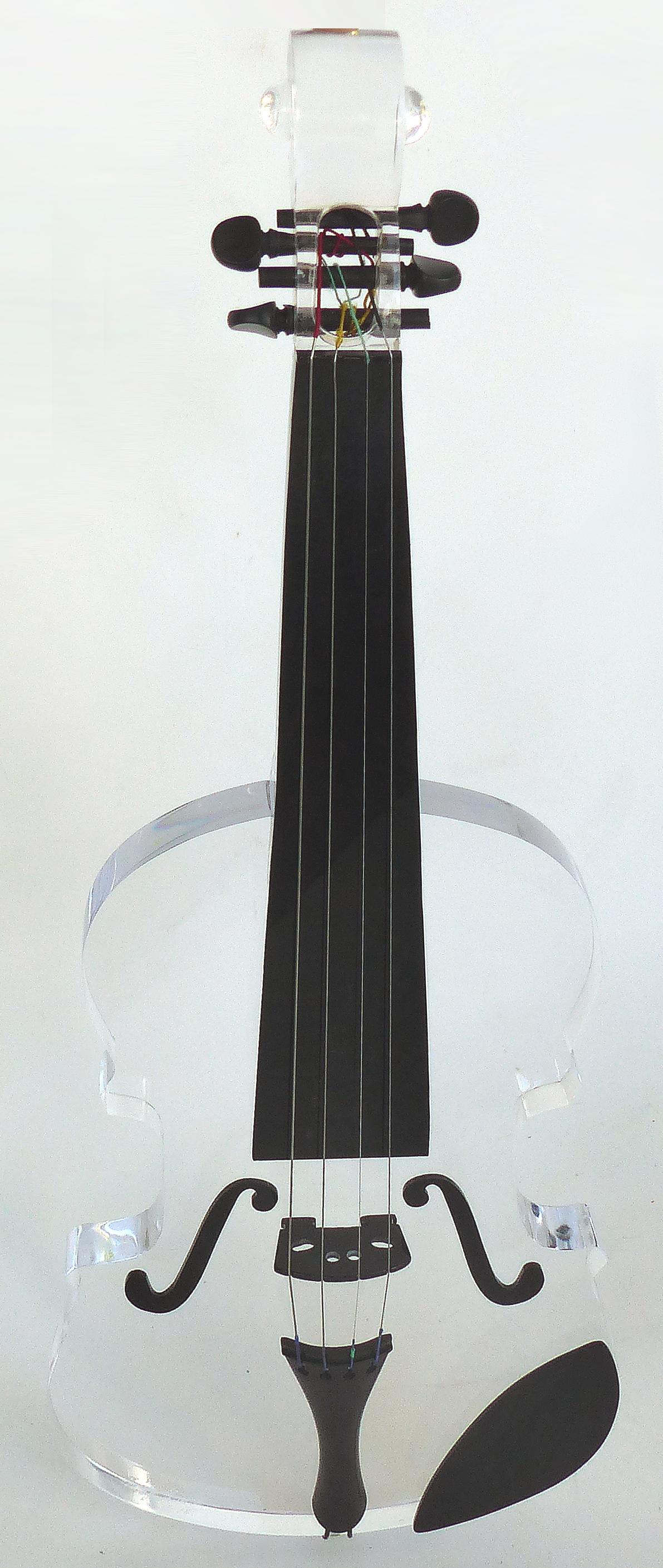 Custom Life-Size Lucite Violin Sculpture on Stand 2