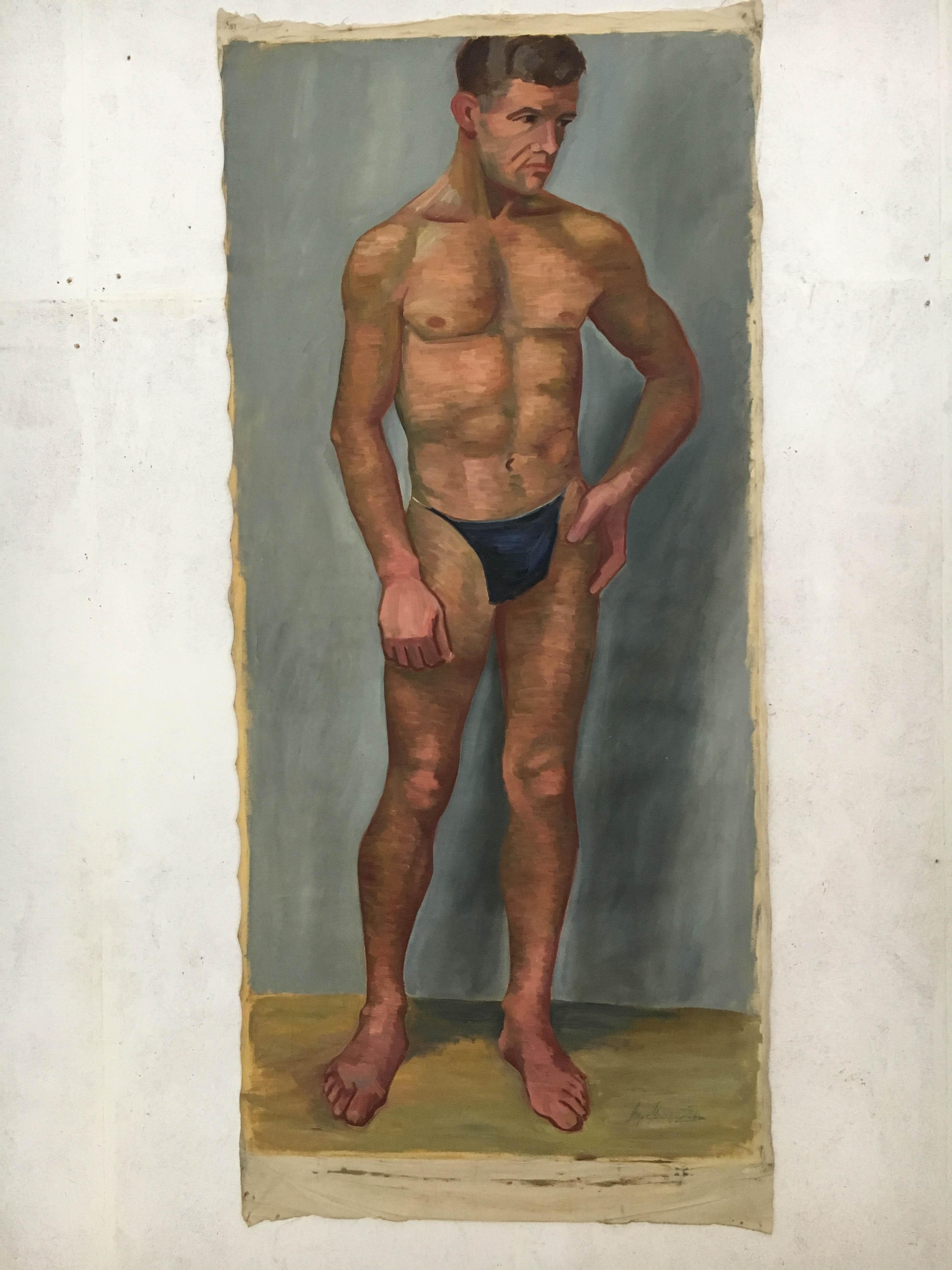 Austrian Life Size Male Painting, Vienna 1933 For Sale