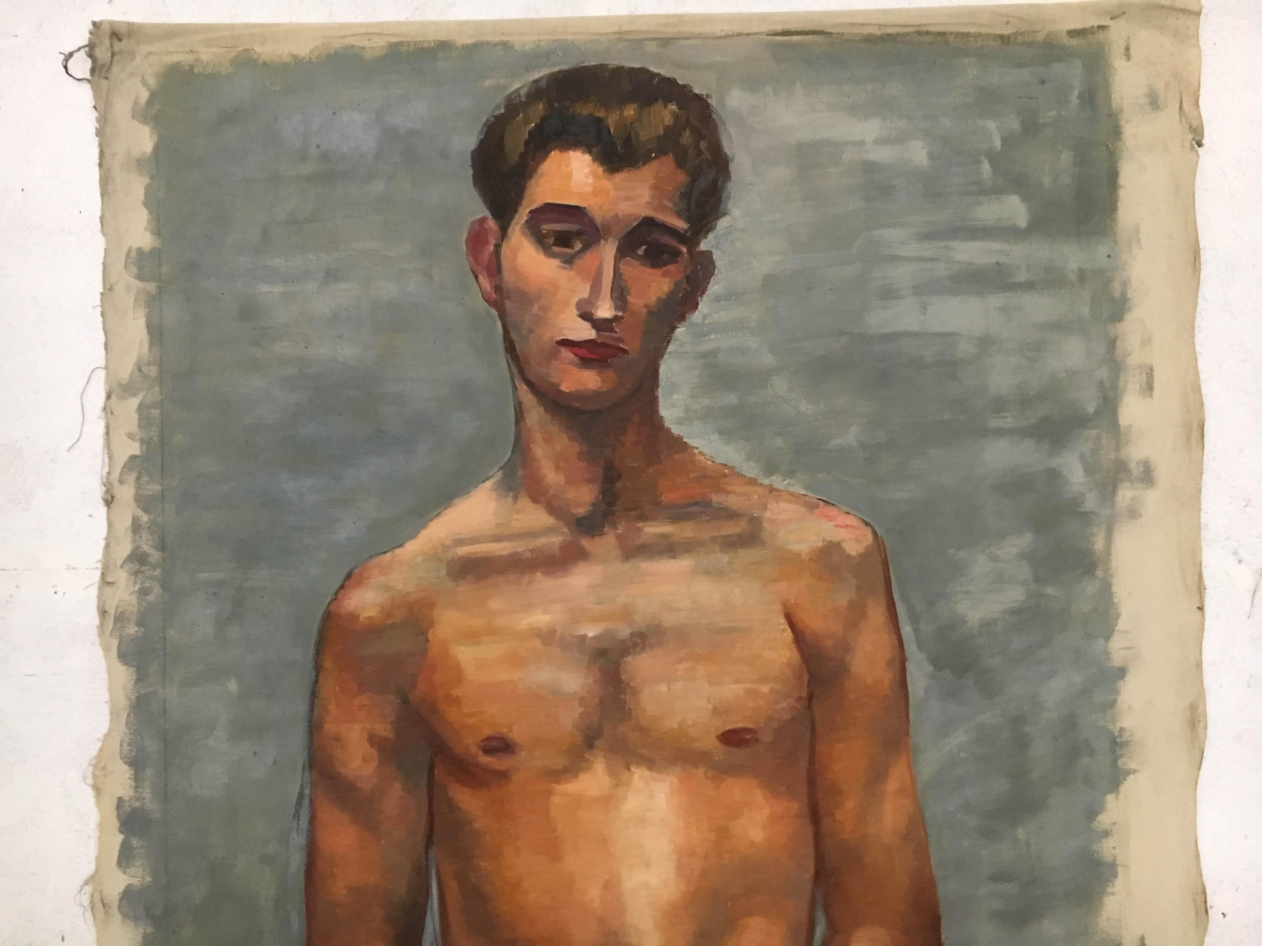 Austrian Life-Size Male Painting, Vienna, 1933 For Sale