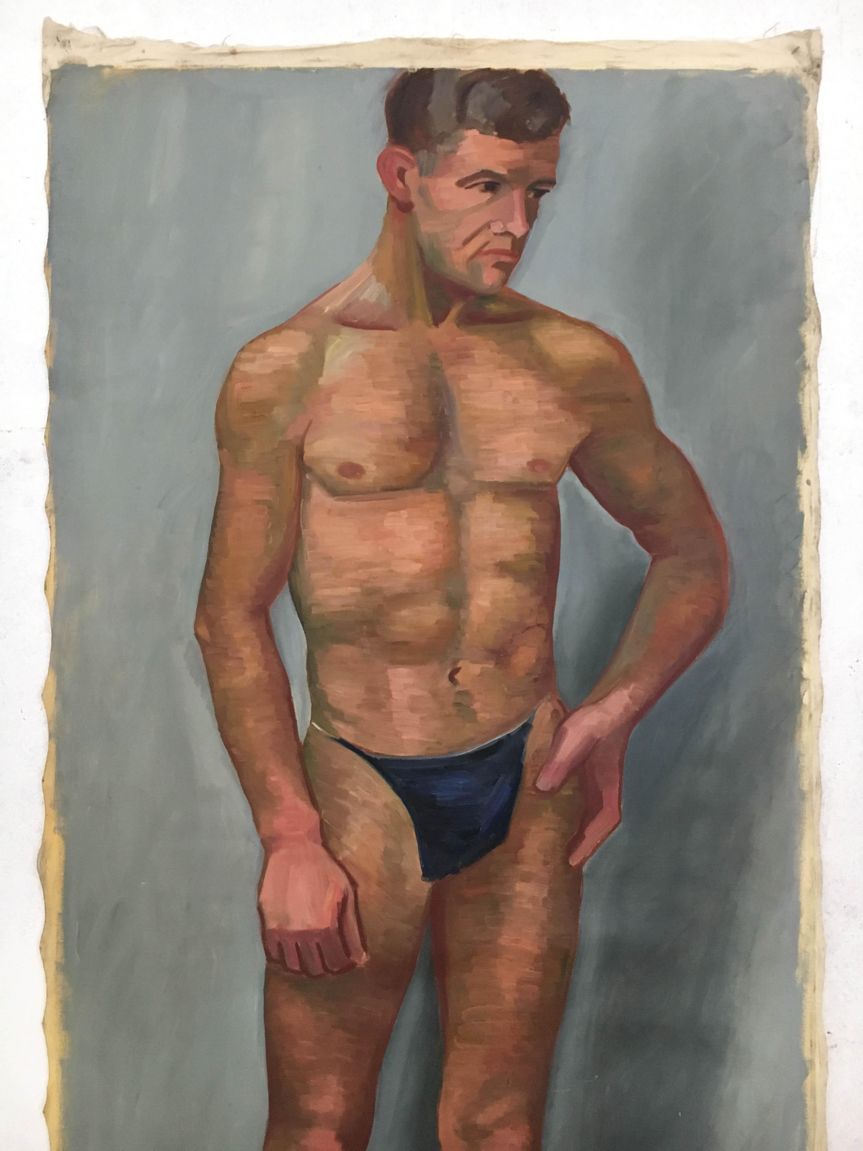 Mid-20th Century Life Size Male Painting, Vienna 1933 For Sale