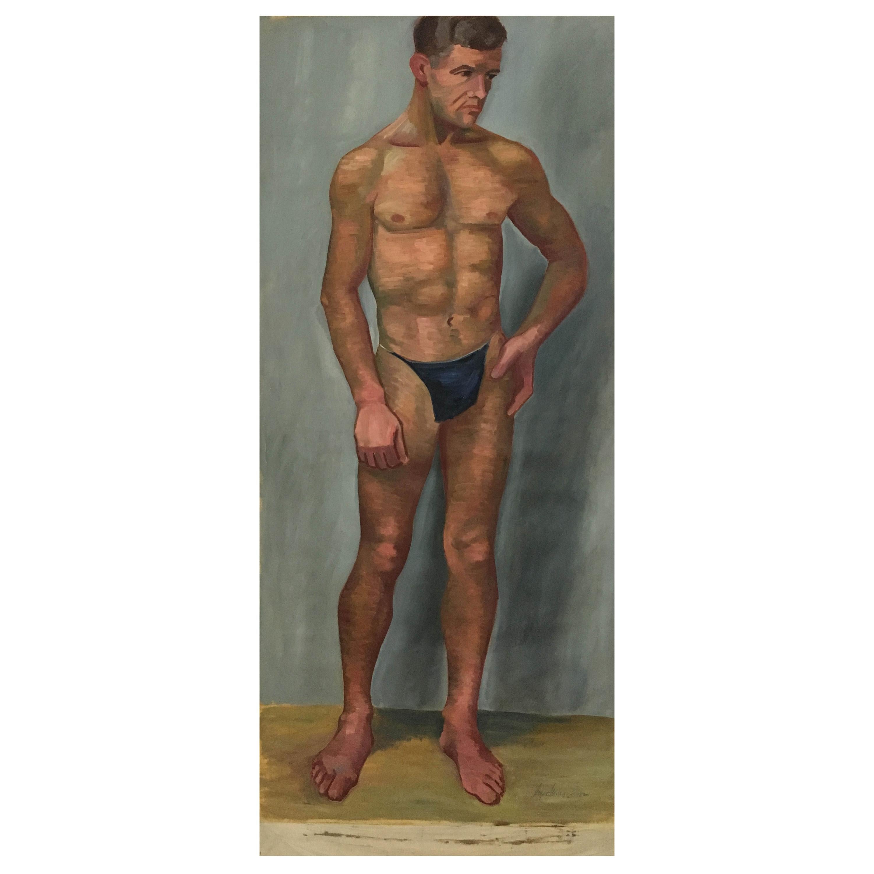 Life Size Male Painting, Vienna 1933 For Sale