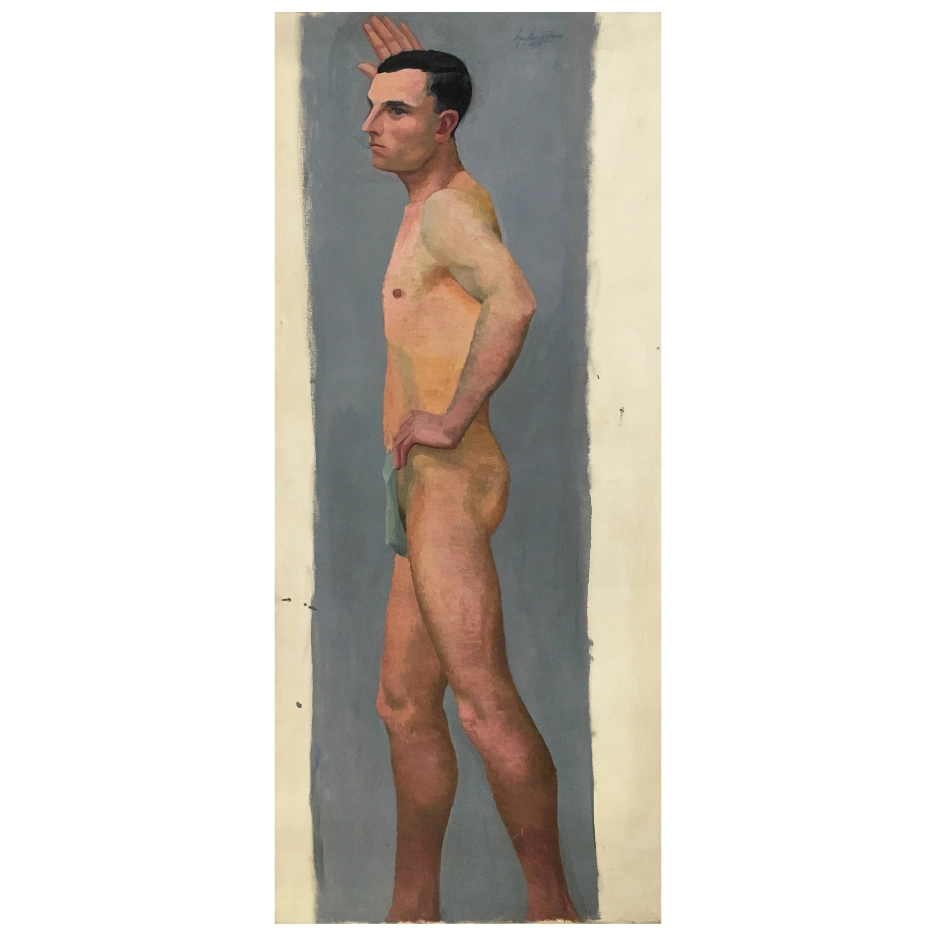 Life Size Male Painting, Vienna 1933 For Sale