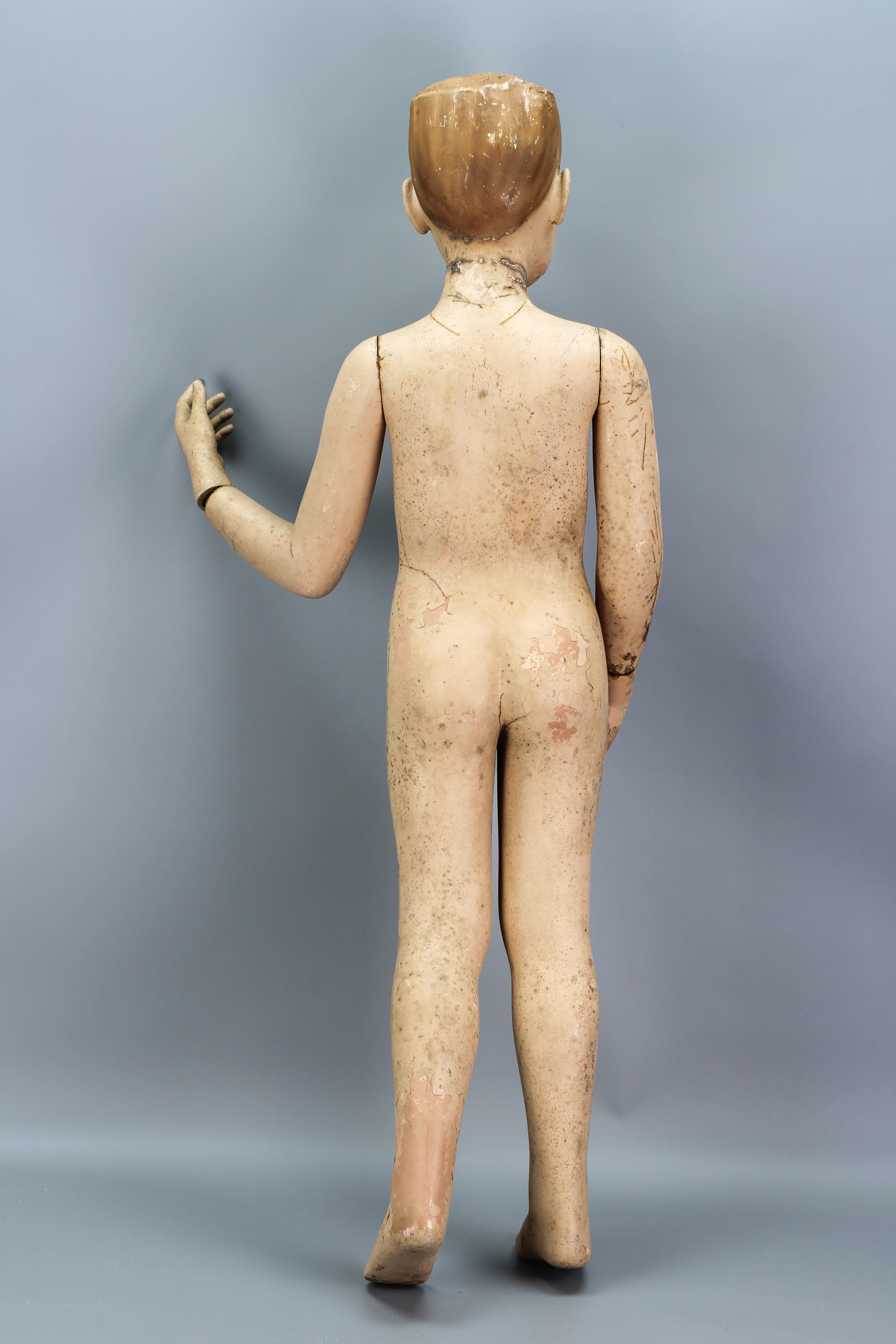 Late 20th Century Life Size Mannequin Boy with Blue Eyes, circa 1980 For Sale
