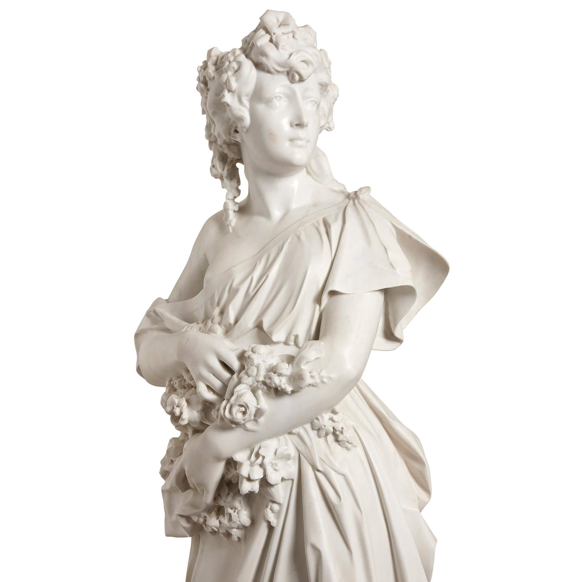 Renaissance Sculpture en marbre grandeur nature du printemps par Antonio Frilli en vente