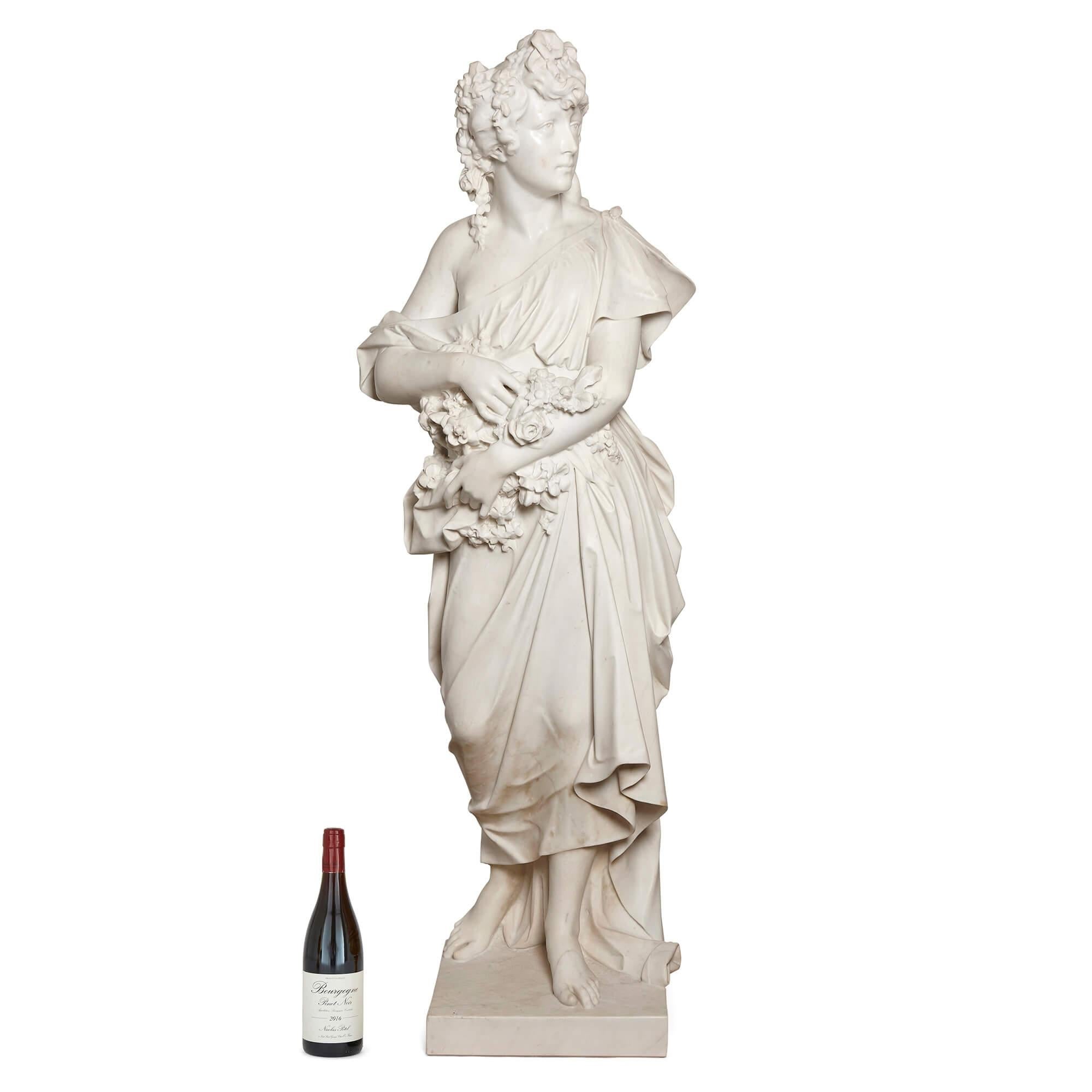 Marbre Sculpture en marbre grandeur nature du printemps par Antonio Frilli en vente