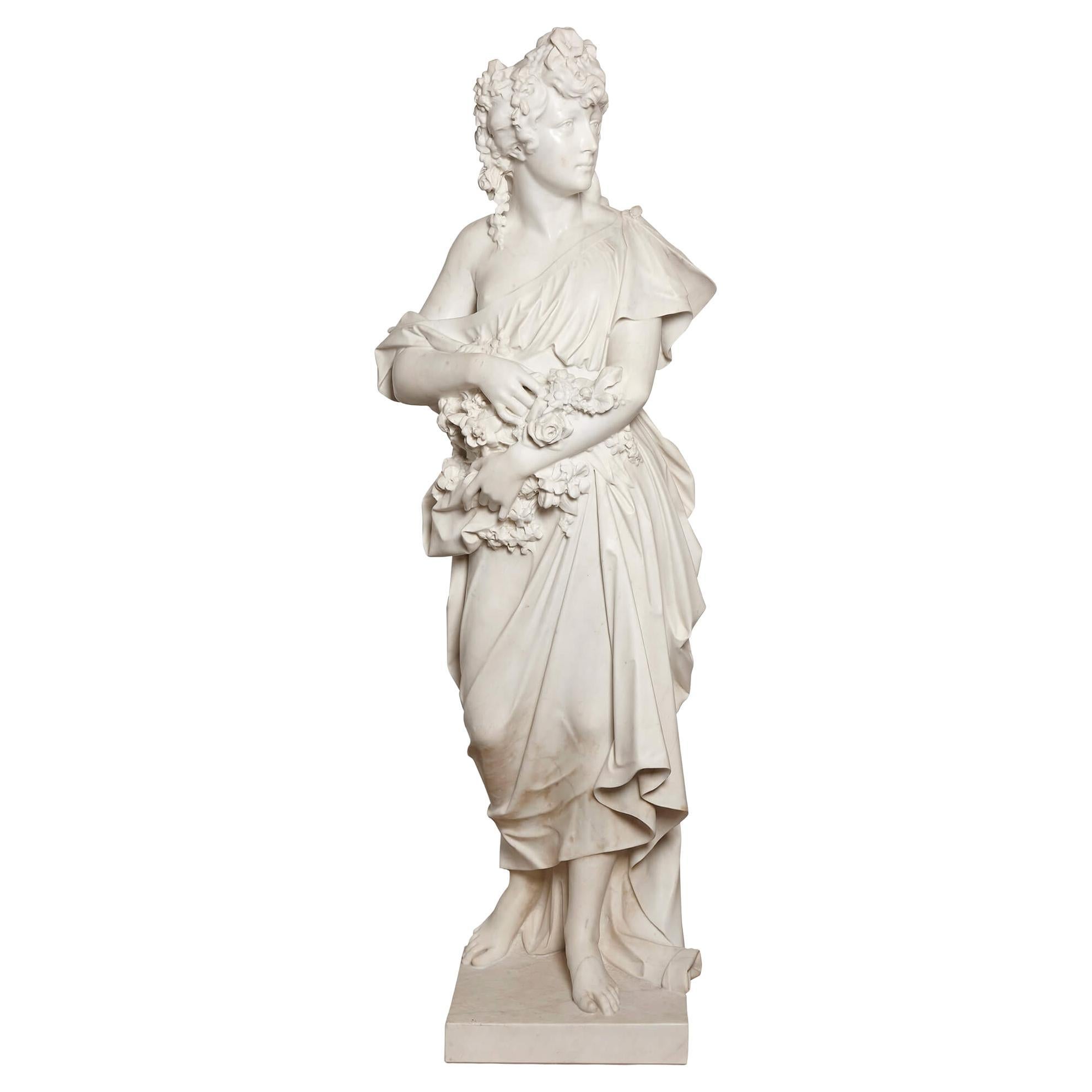 Life-Size Marble Sculpture of Spring by Antonio Frilli For Sale
