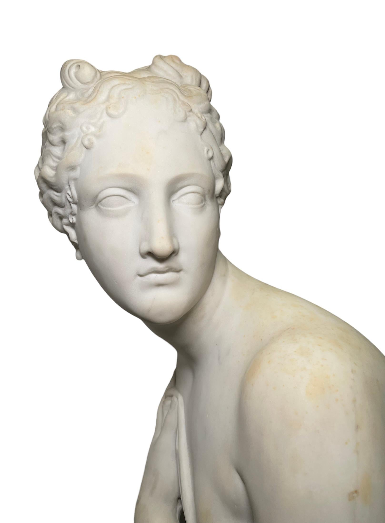 Life Size Marble Sculpture of Venus After “La Venus Italica” For Sale 8