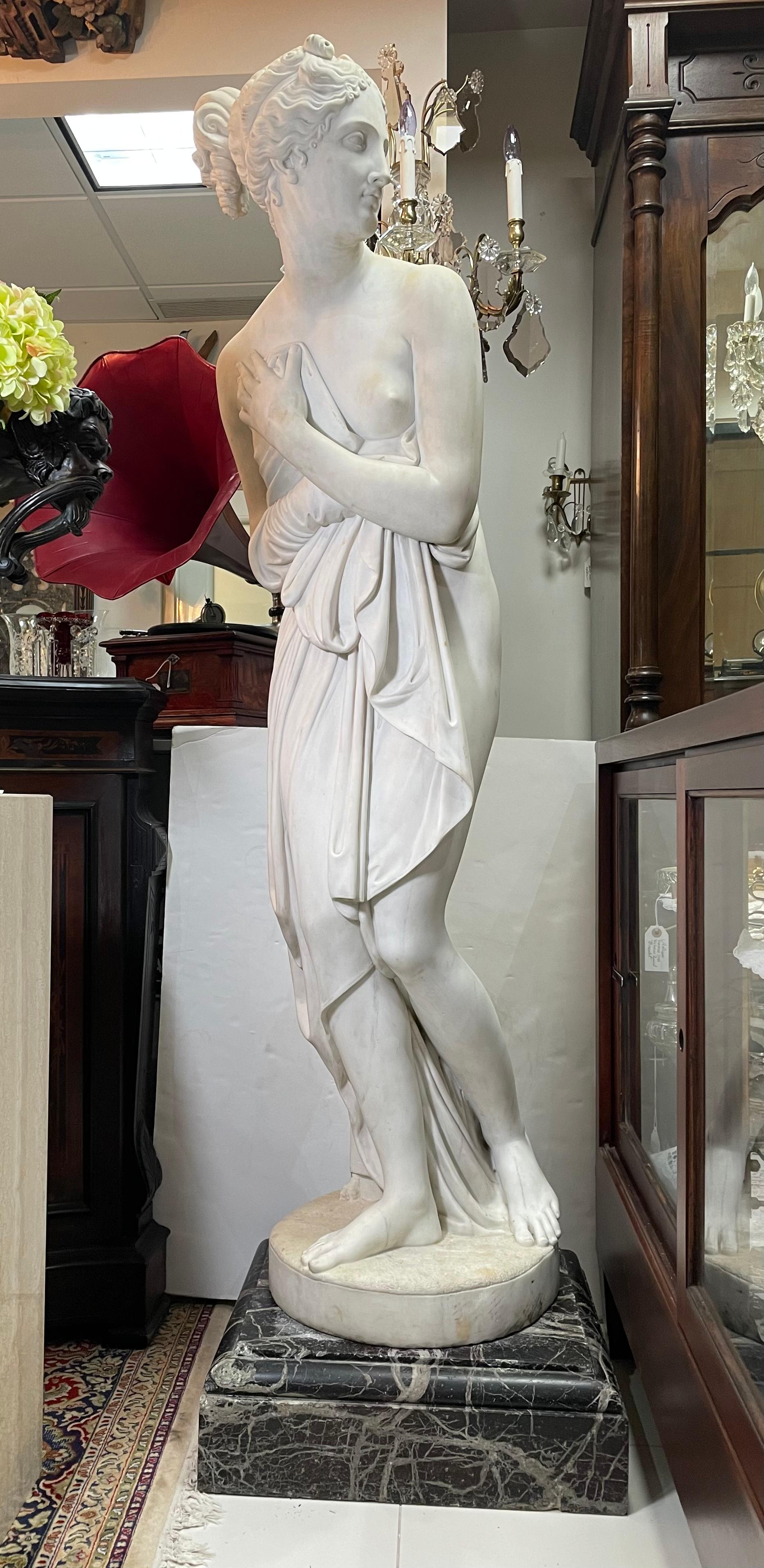 Life Size Marble Sculpture of Venus After “La Venus Italica” For Sale 9