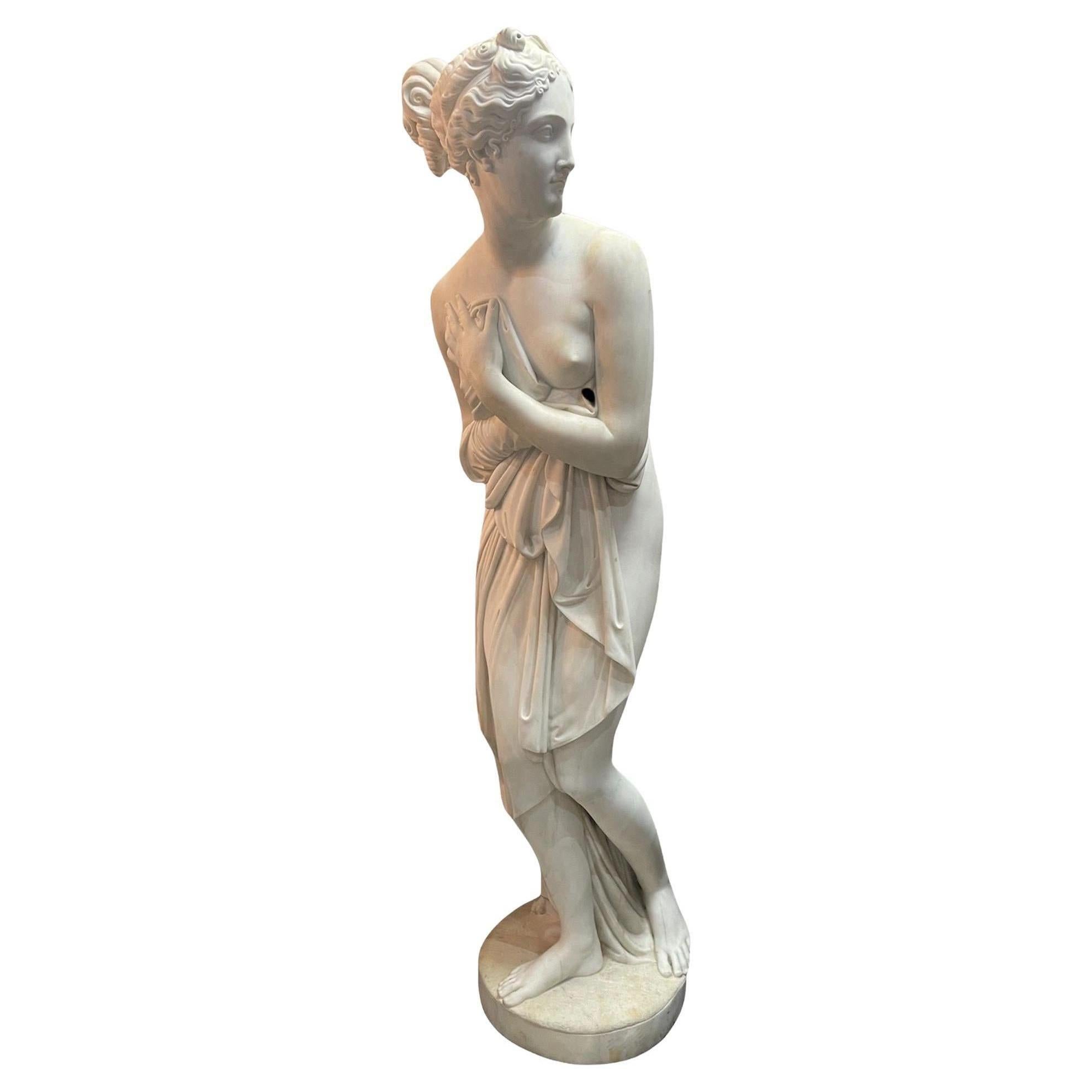Life Size Marble Sculpture of Venus After “La Venus Italica” For Sale