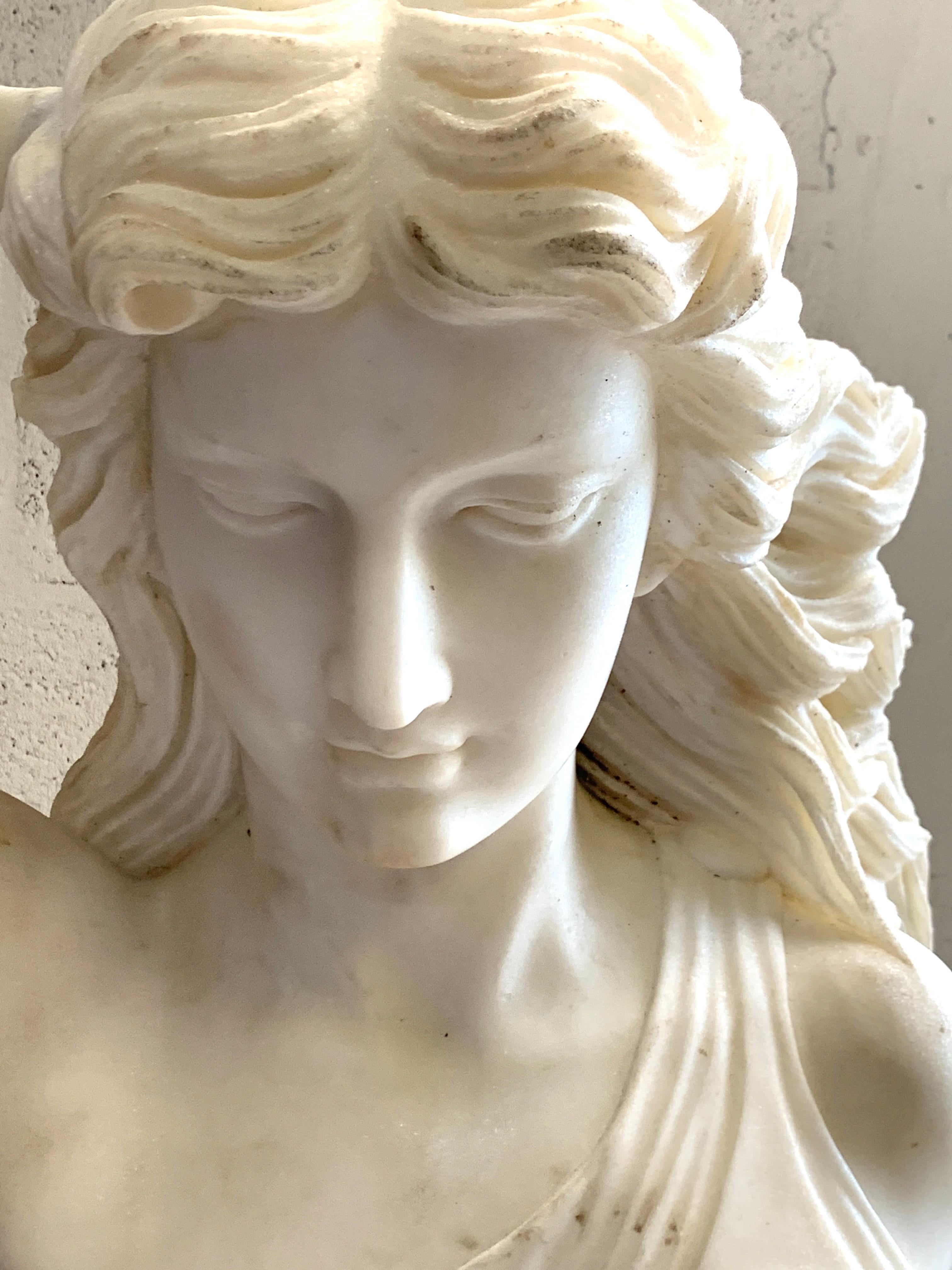 Belle Époque Life-Size Marble Sculpture of Venus with Pearl, Provenance Celine Dion
