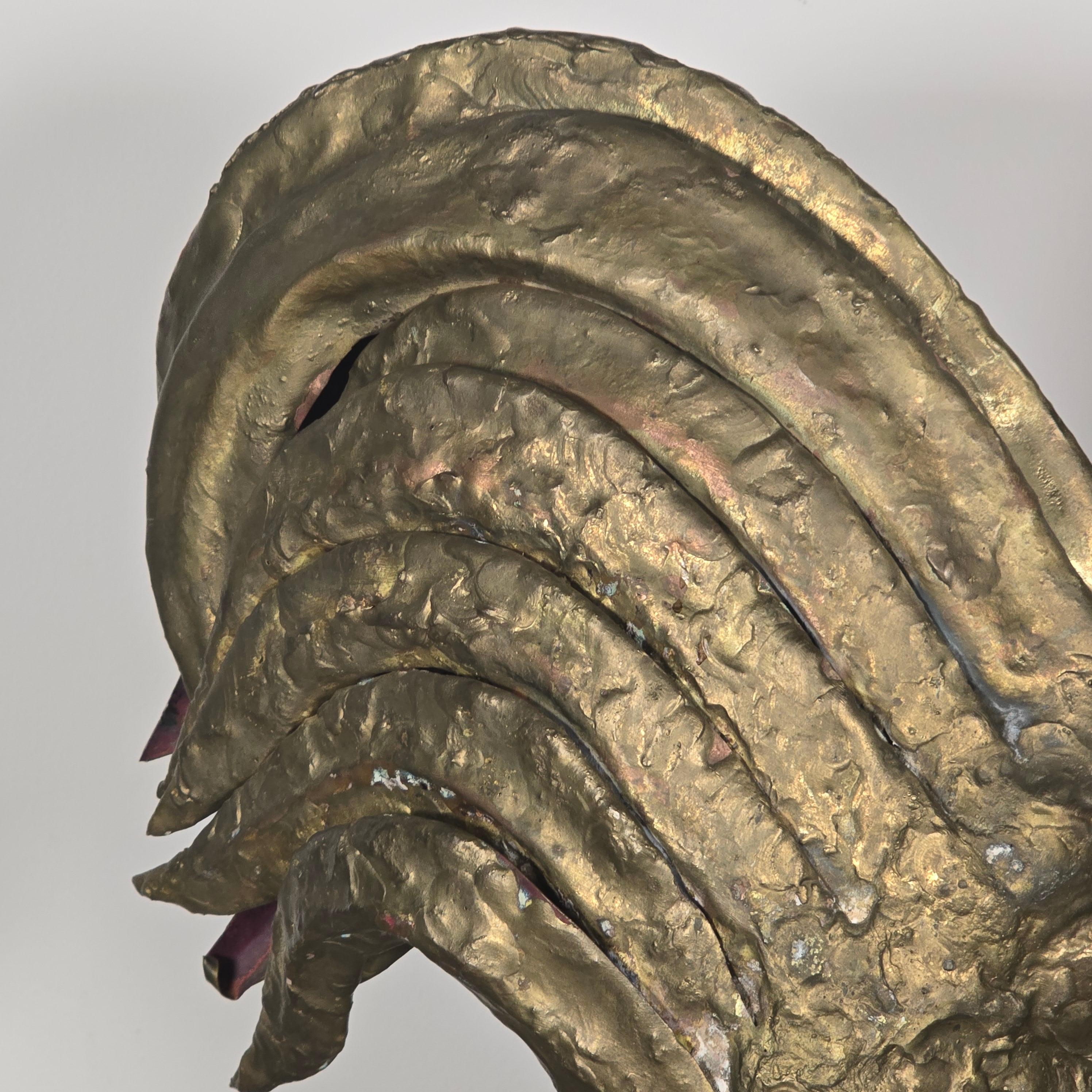 Scultura di gallo in bronzo battuto a mano, a grandezza naturale, Coates, circa anni '60 in vendita 1