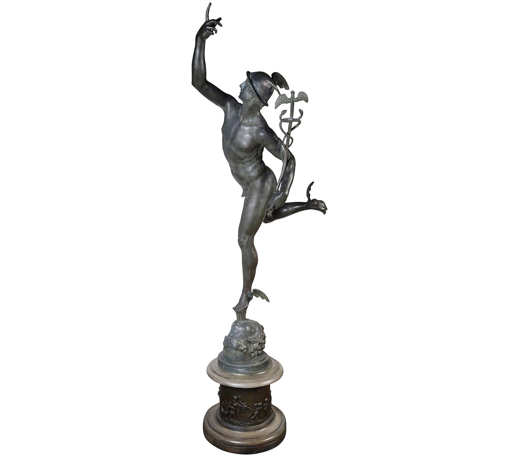 Life size Mercury + Fortuna, 19th Century, after Falconi. For Sale 8